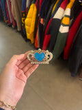 Y2K Turquoise Bedazzled Heart Crown Belt Buckle