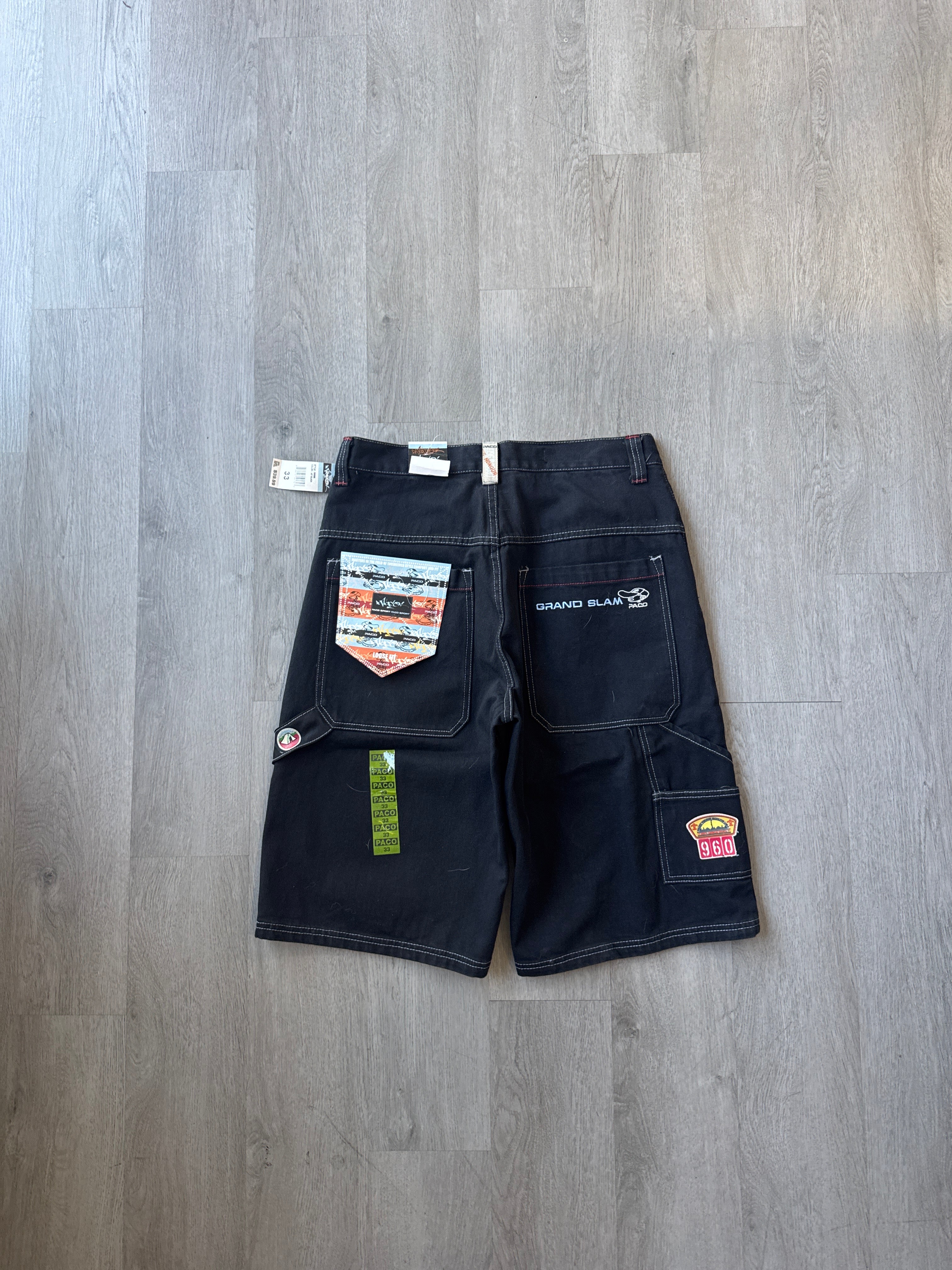 Vintage Y2K Paco Grand Slam Embroidered Denim Shorts
