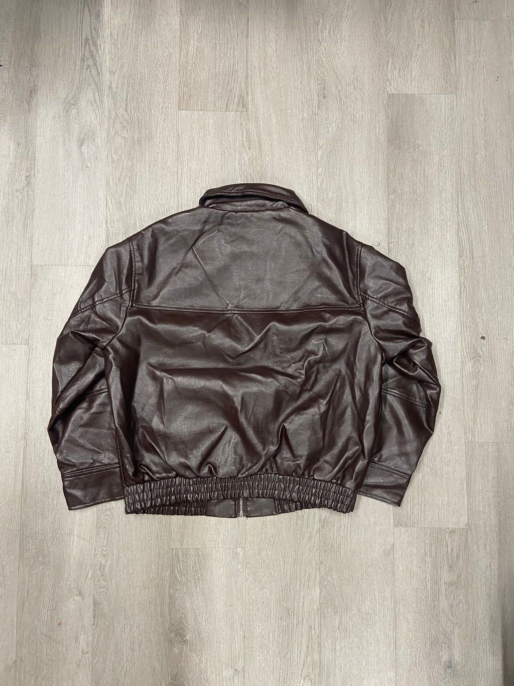 Brown Cisono Faux Leather Motorcycle Jacket