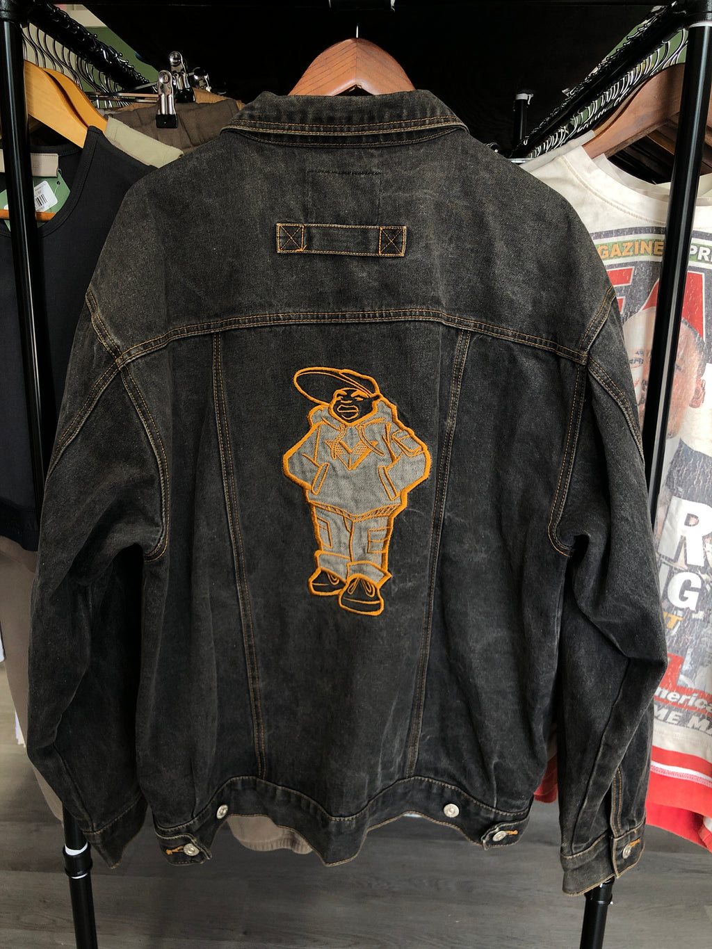 Vintage Vibes Washed Black Denim Jacket