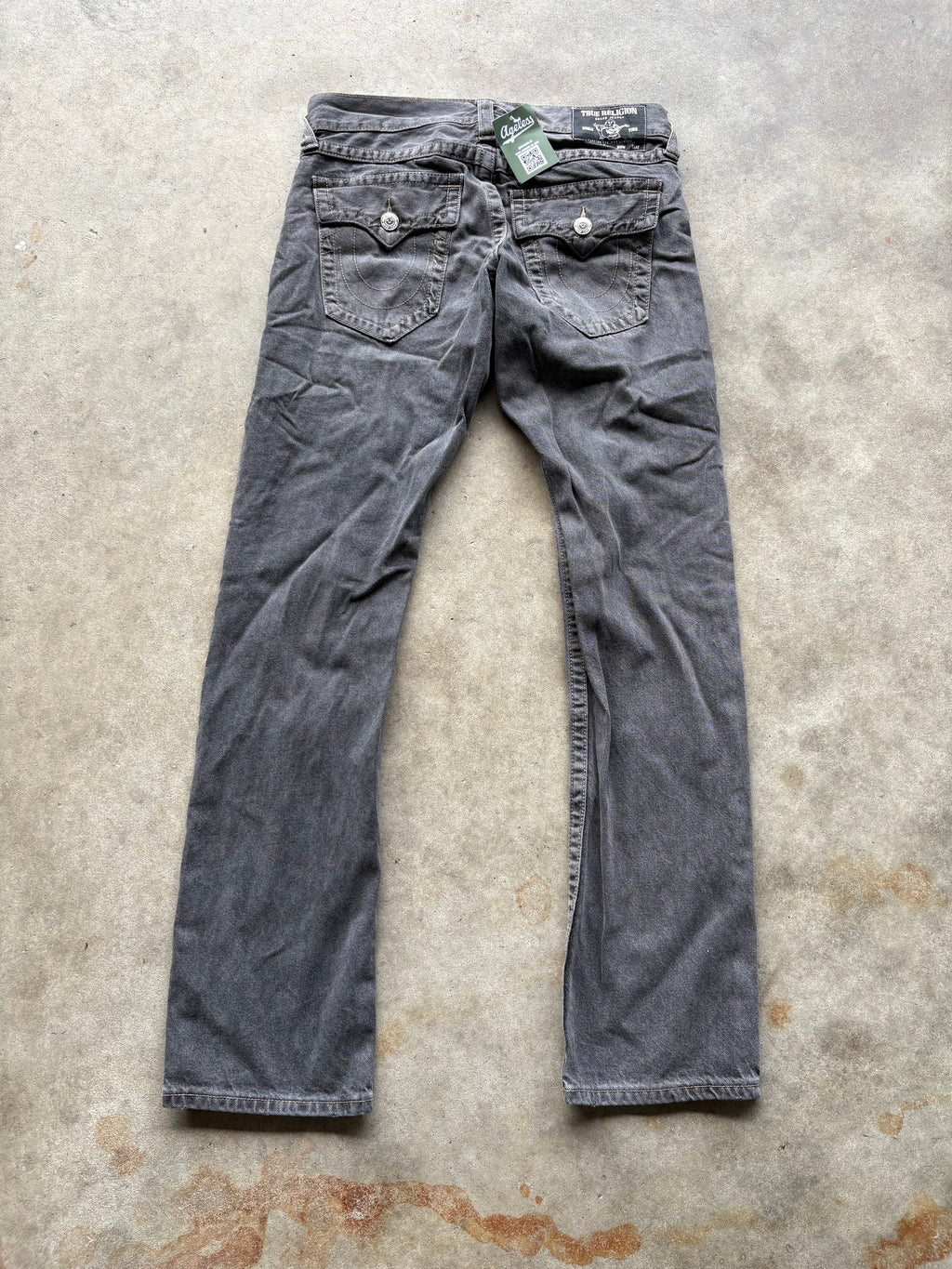 Y2K Black True Religion Relaxed Straight Fit Denim Jeans