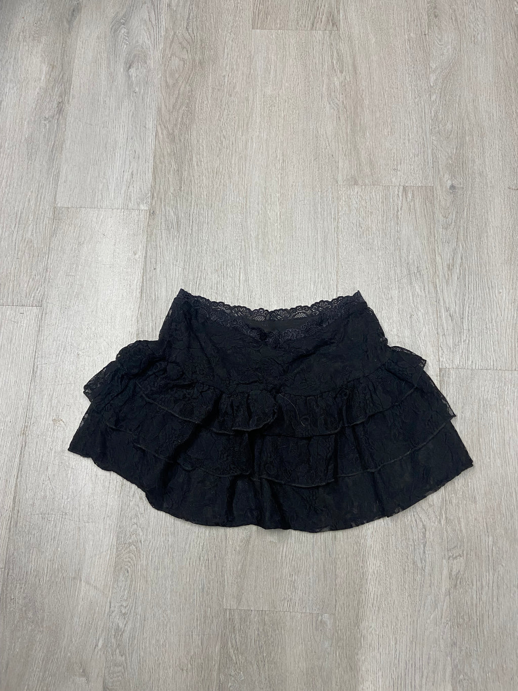 Women’s Black Outcast Lace Ruffle Skirt