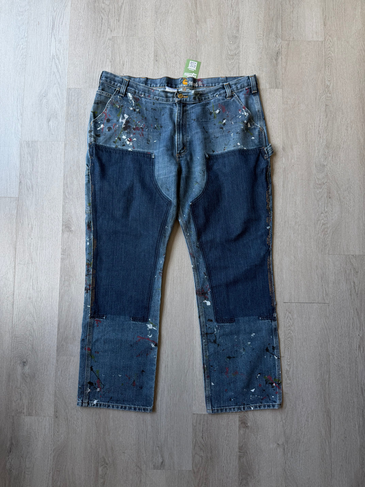 Vintage Carhartt Double Knee Carpenter Paint Splatter Jeans