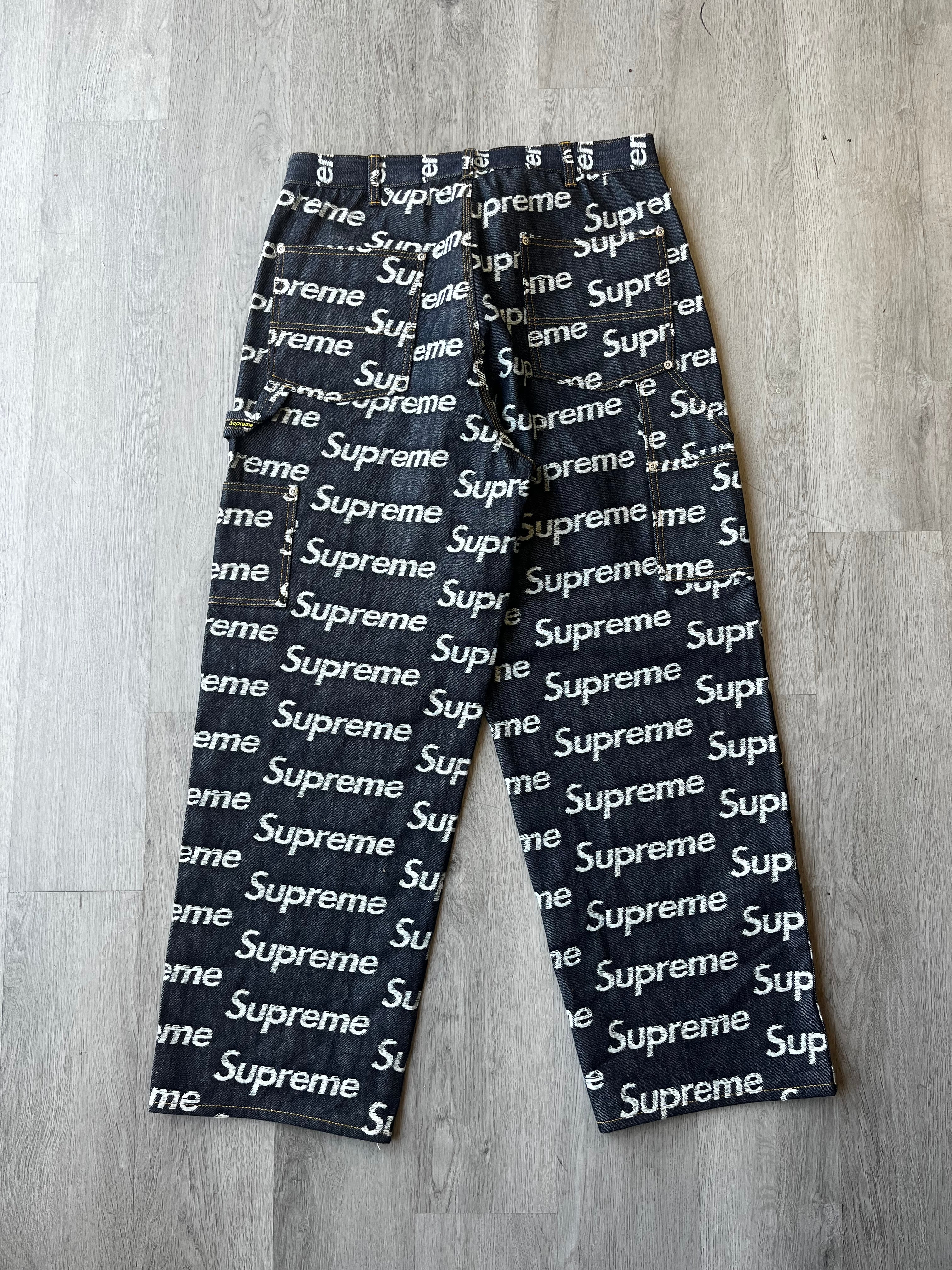Supreme Jacquard Logos Double Knee Denim Painter Jeans