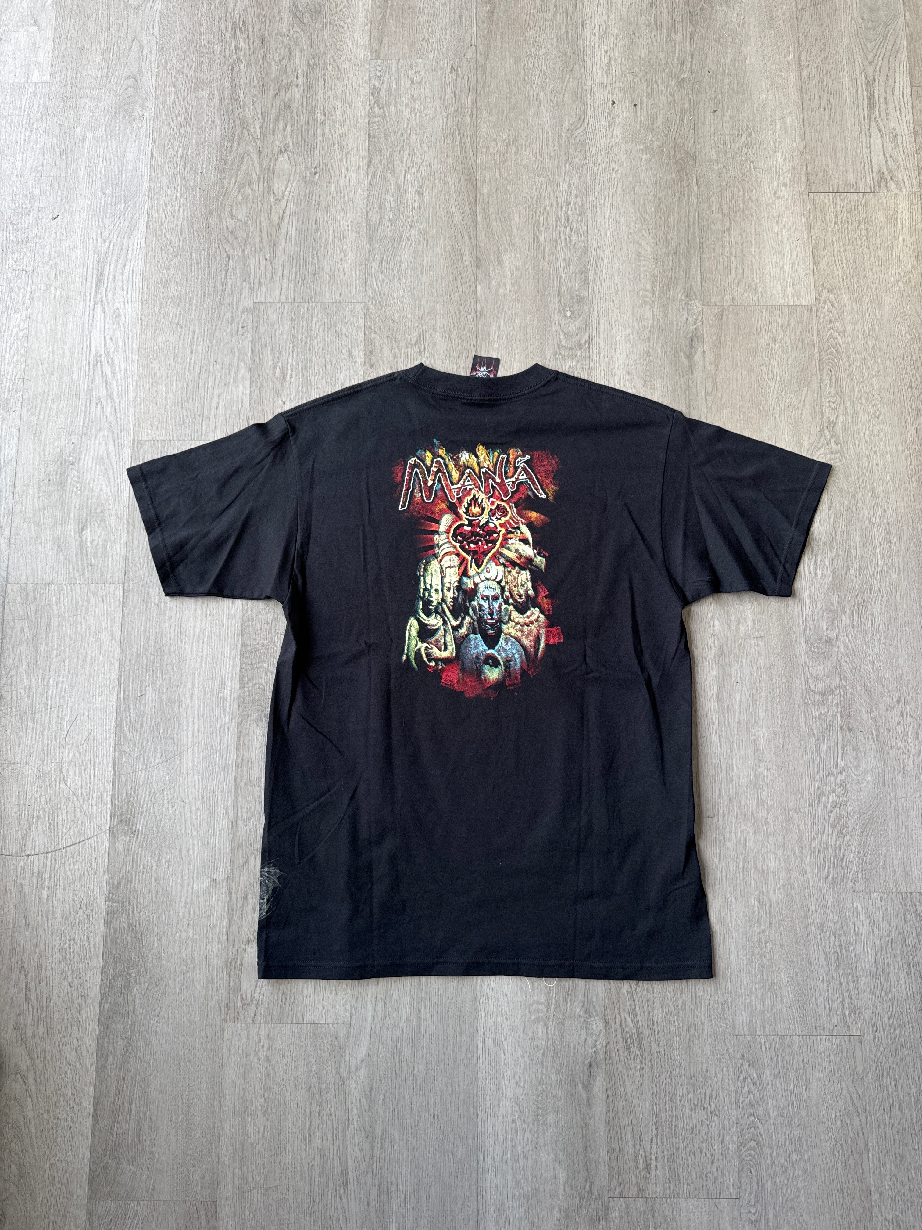Vintage 90s Maná Latin Rock Band Graphic Black Tee