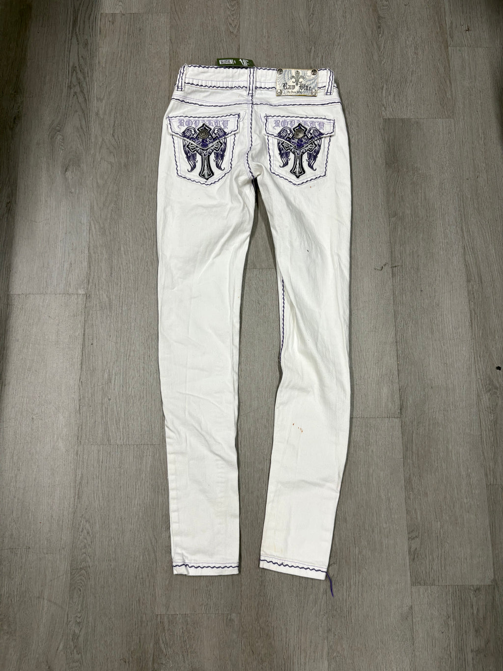 Y2K Womens Raw Blue Skinny Jeans