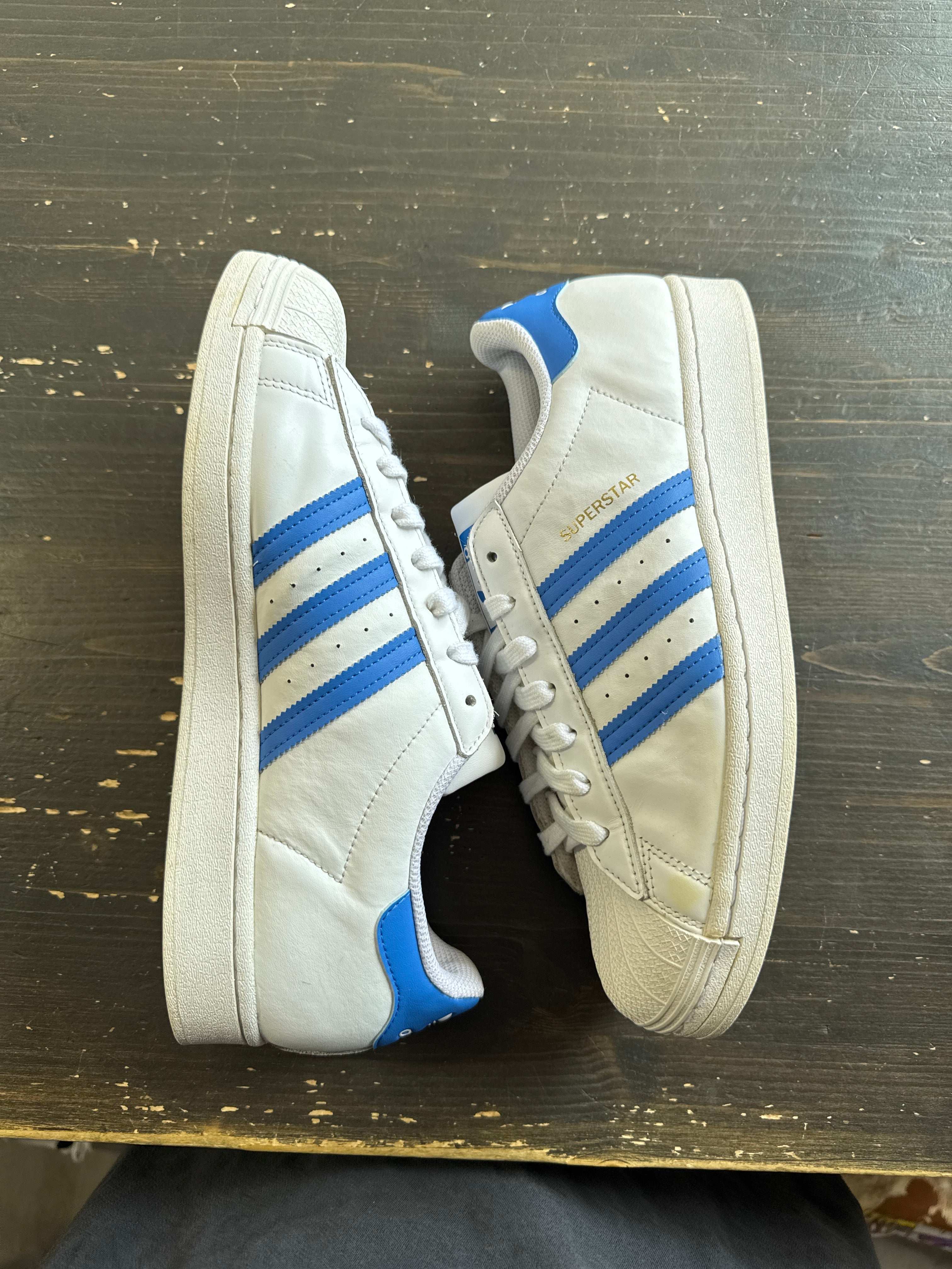 Pre-owned Adidas Superstar White True Blue
