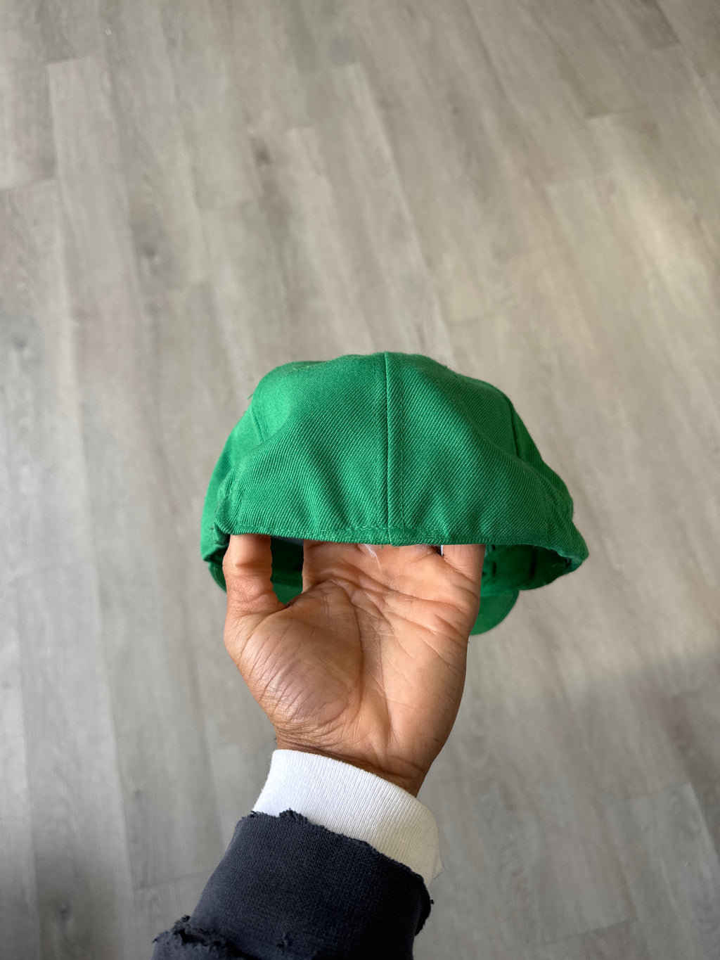 Vintage 90s Nike Logo Teal Elastic Fitted Hat