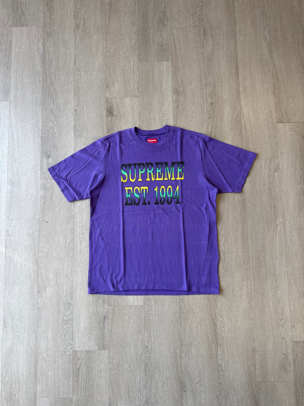 Supreme Cotton Mesh Gradient Logo S/S Purple Tee