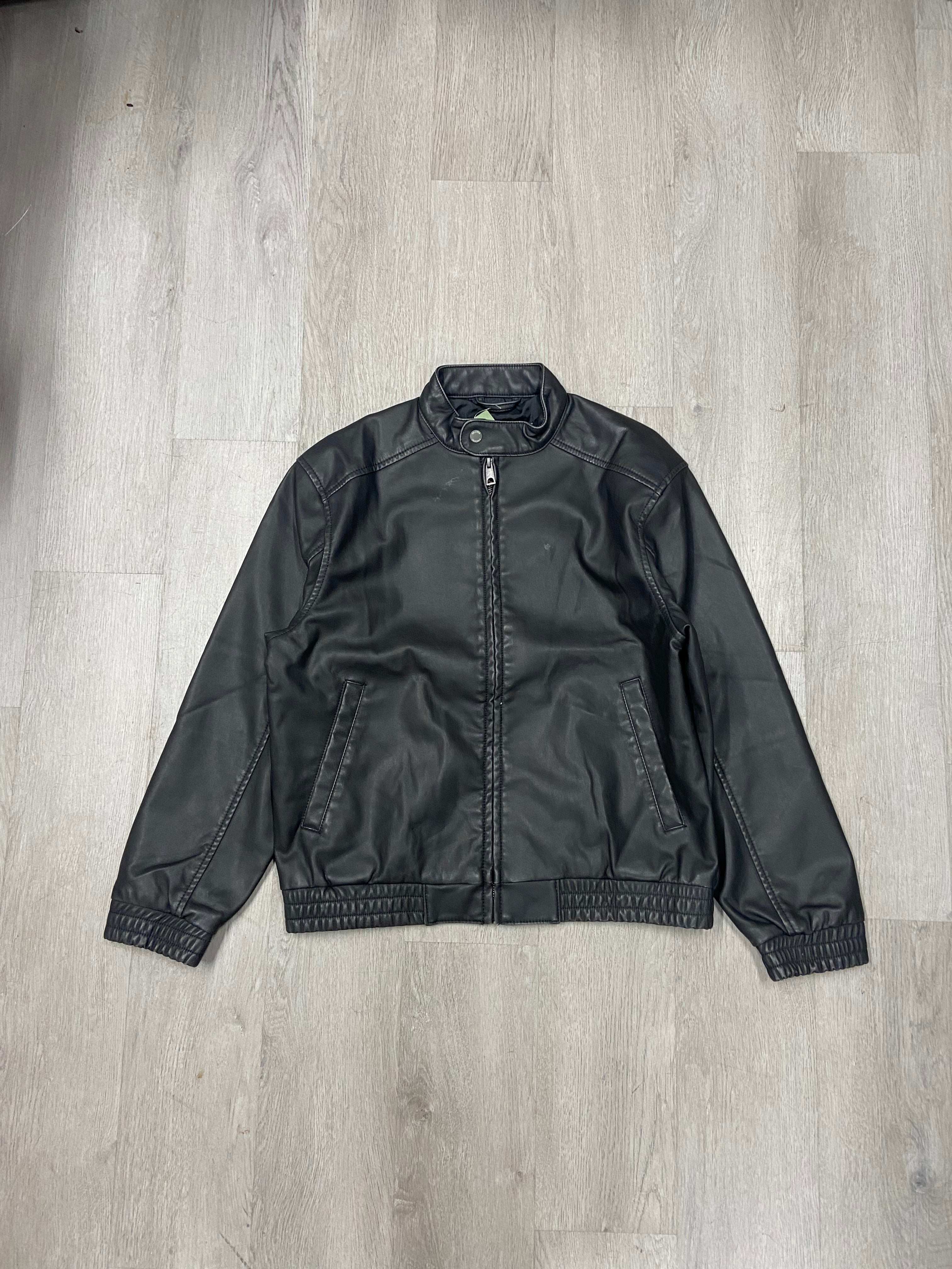 Black Hollister Faux Leather Motorcycle Jacket