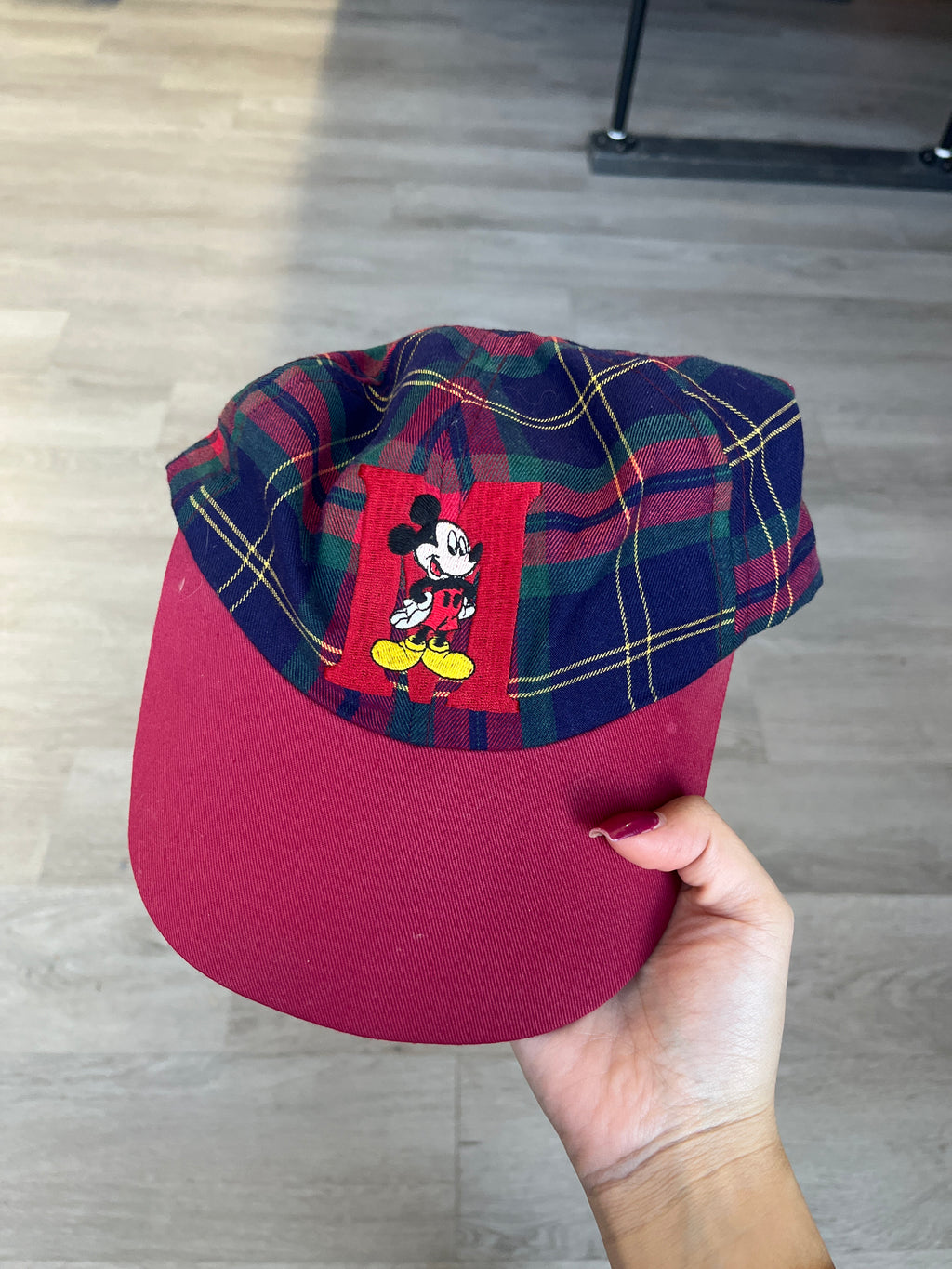 Vintage Mickey Mouse Adjustable Plaid Hat