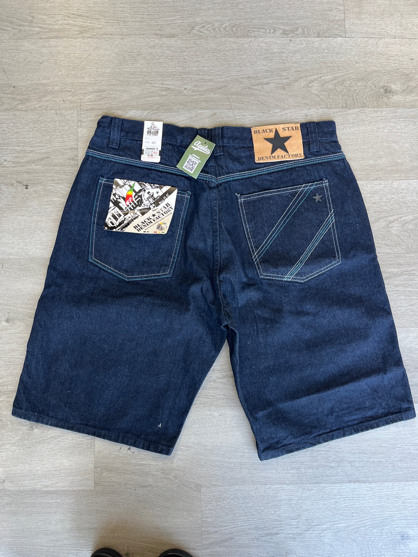 Black Star Denim Shorts
