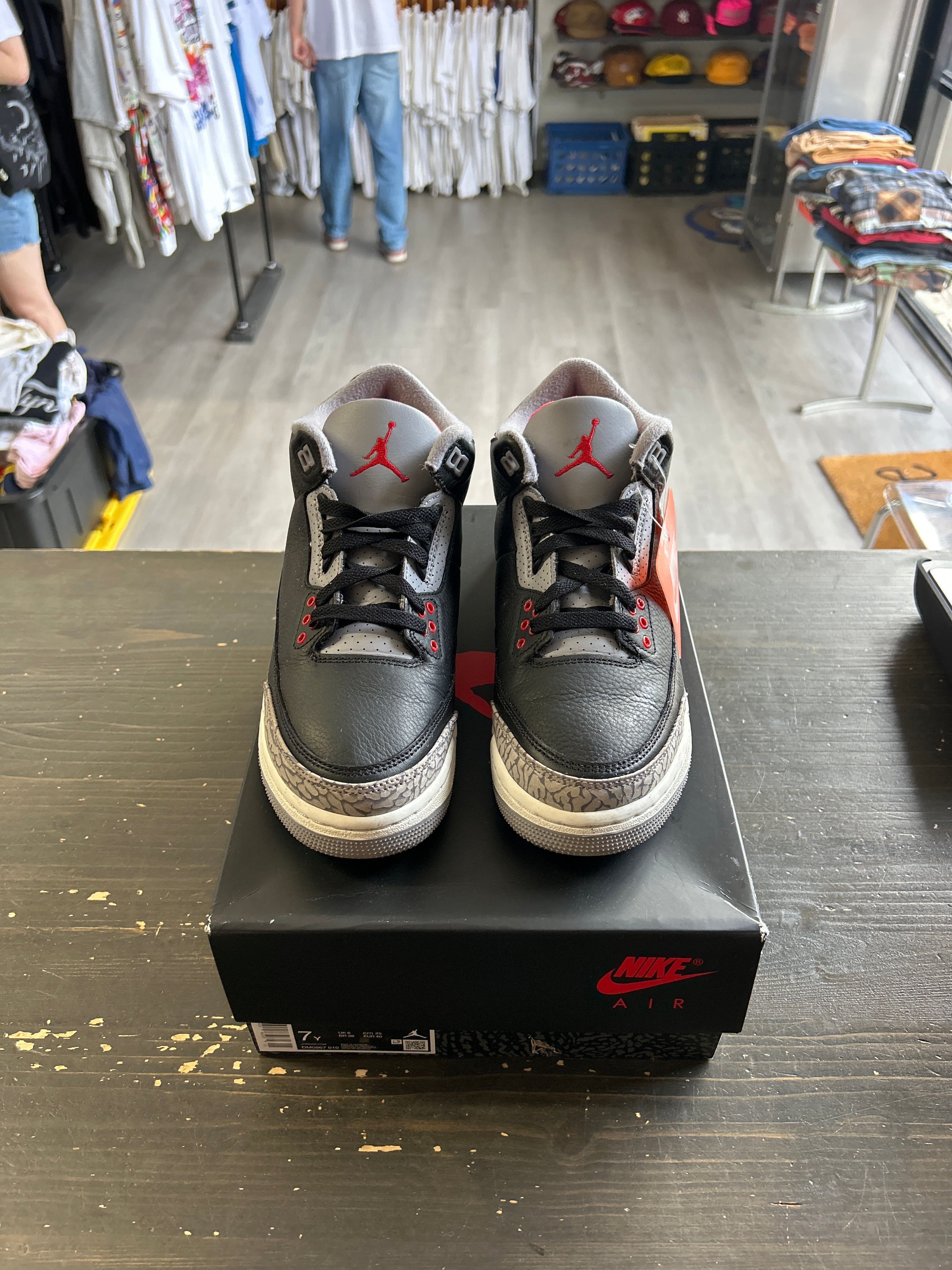 Pre-owned Jordan Retro 3 Black Cement 2024