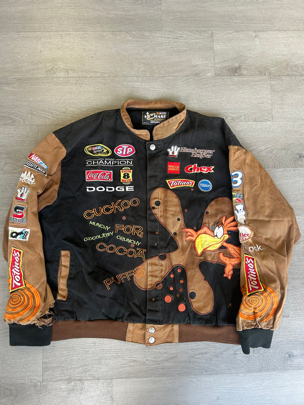 Vintage Chase Authentics Bobby Labonte Cocoa Puffs NASCAR racing jacket