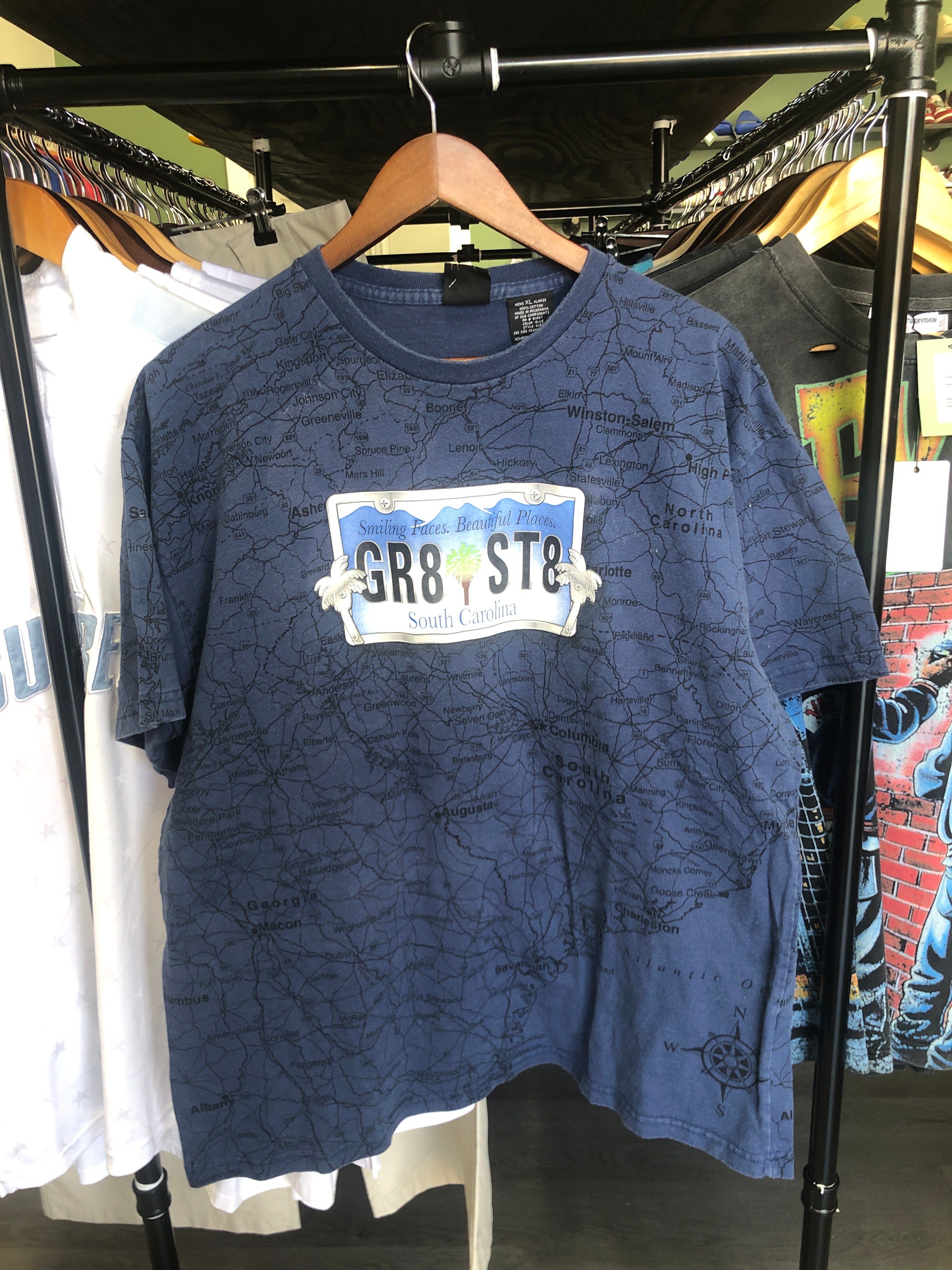 GR8 ST8 South Carolina Map Tee