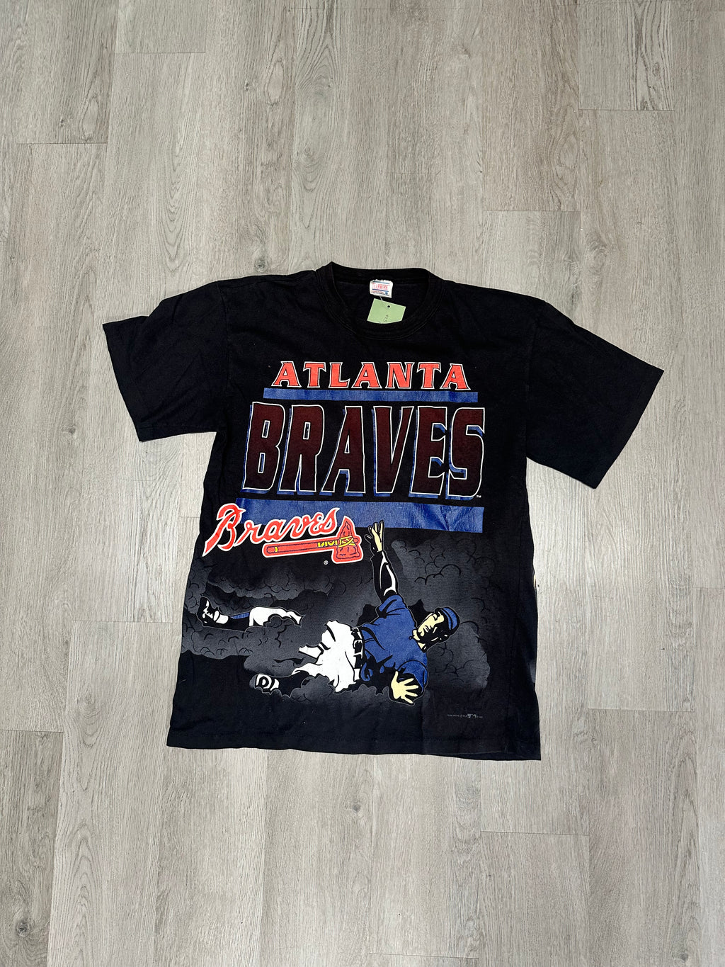Vintage 90s MLB Atlanta Braves Baseball All Over Print Tee