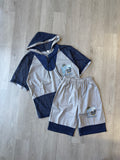 Vintage 90s Georgetown University Hoyas Hooded Tee Shorts Set
