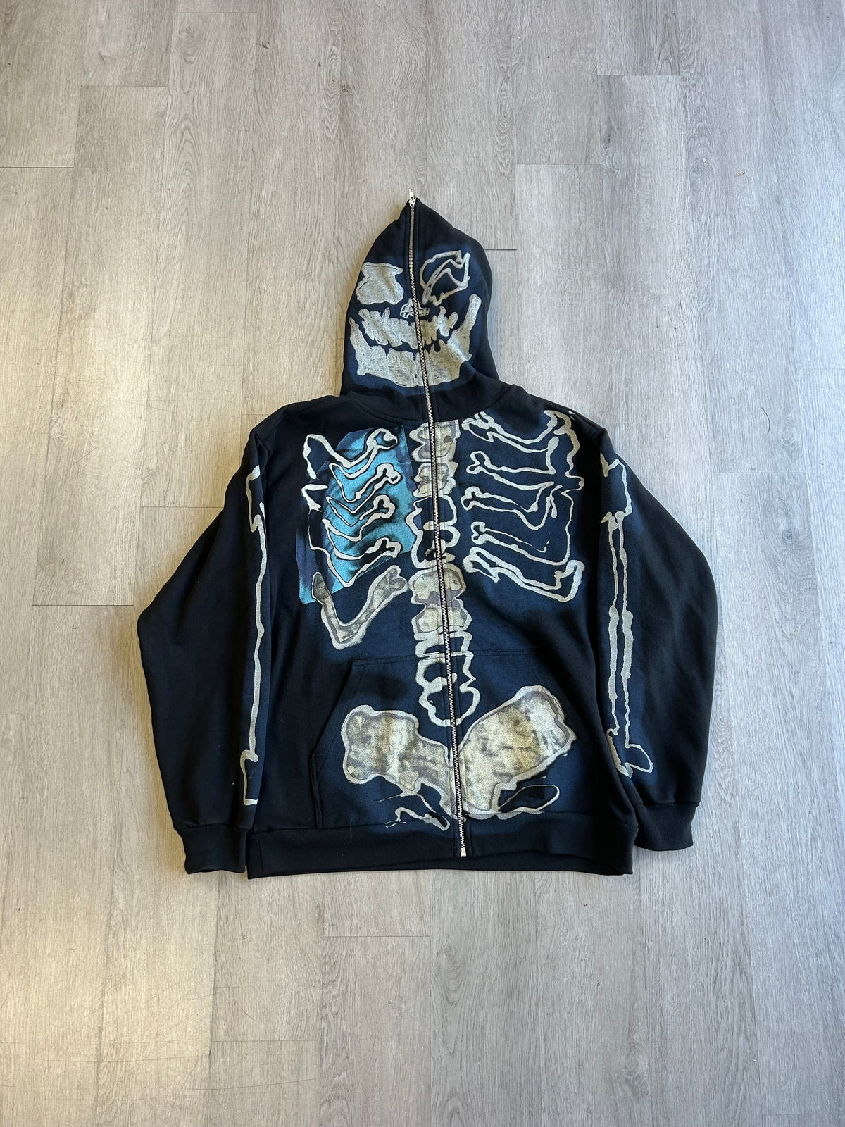 Travis Scott Cactus Jack For Fragment Skeleton Graffiti Full Zip Hoodie