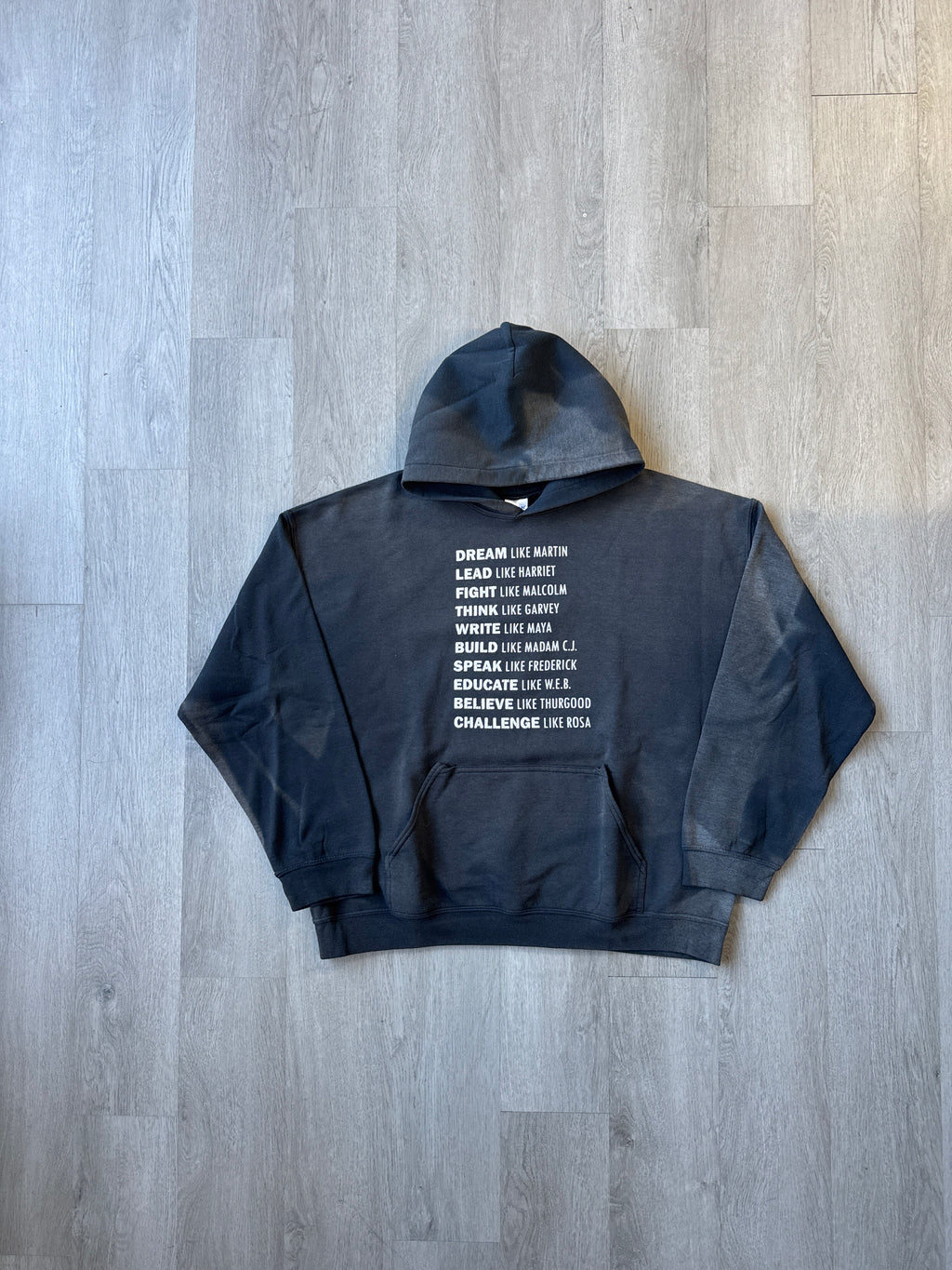 Vintage Black History Quote Sun Faded Hoodie