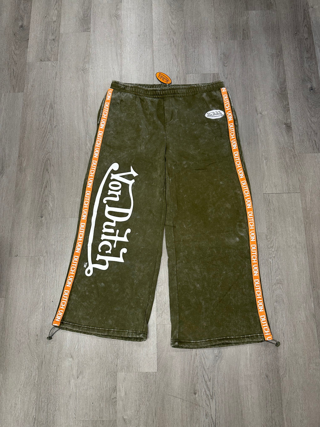 Women’s Von Dutch Green Washed Wide Leg Sweatpants
