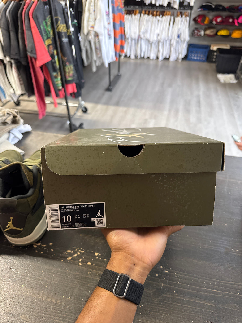 Pre-owned Jordan Retro 4 Craft Medium Olive