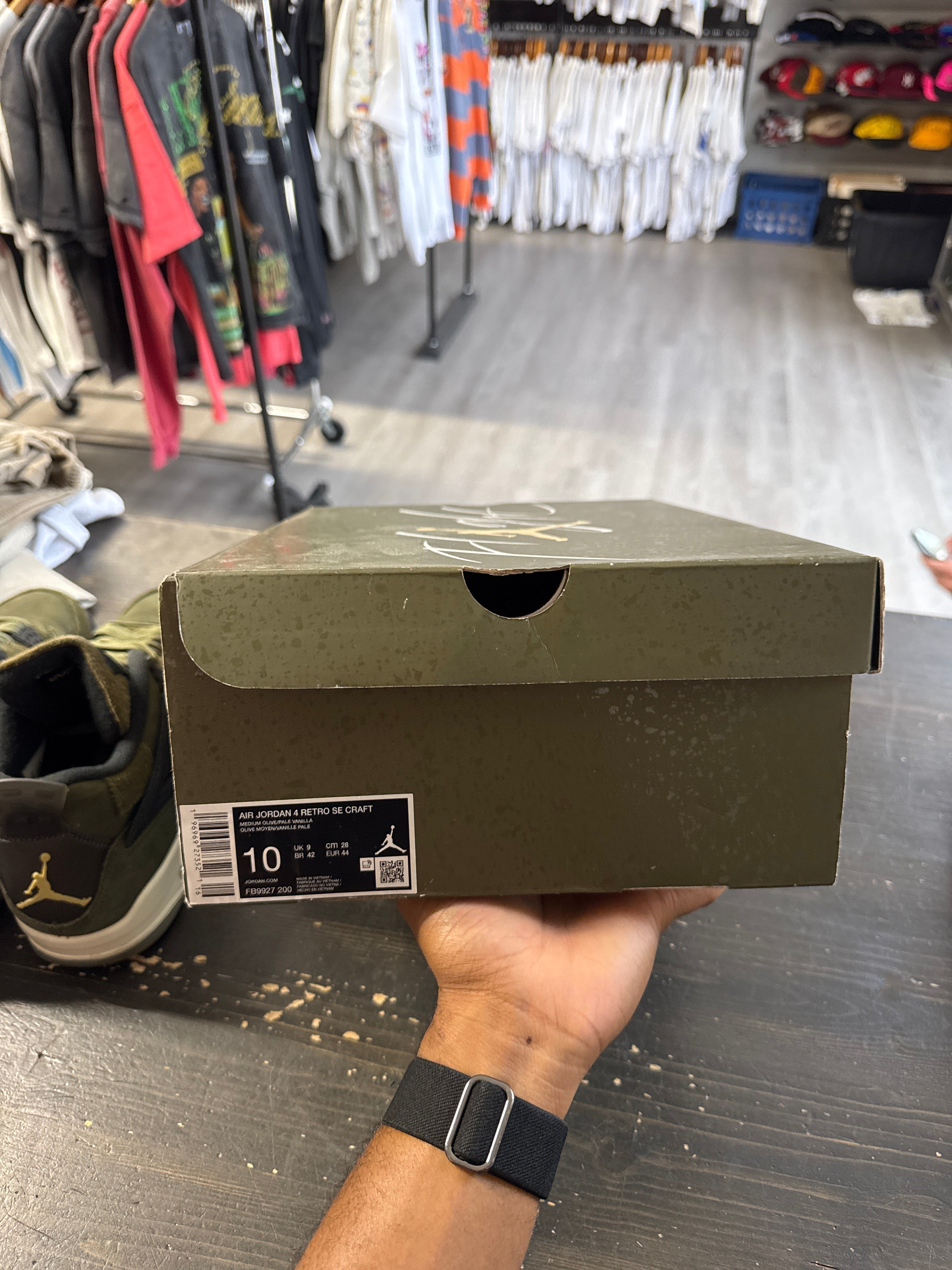 Pre-owned Jordan Retro 4 Craft Medium Olive