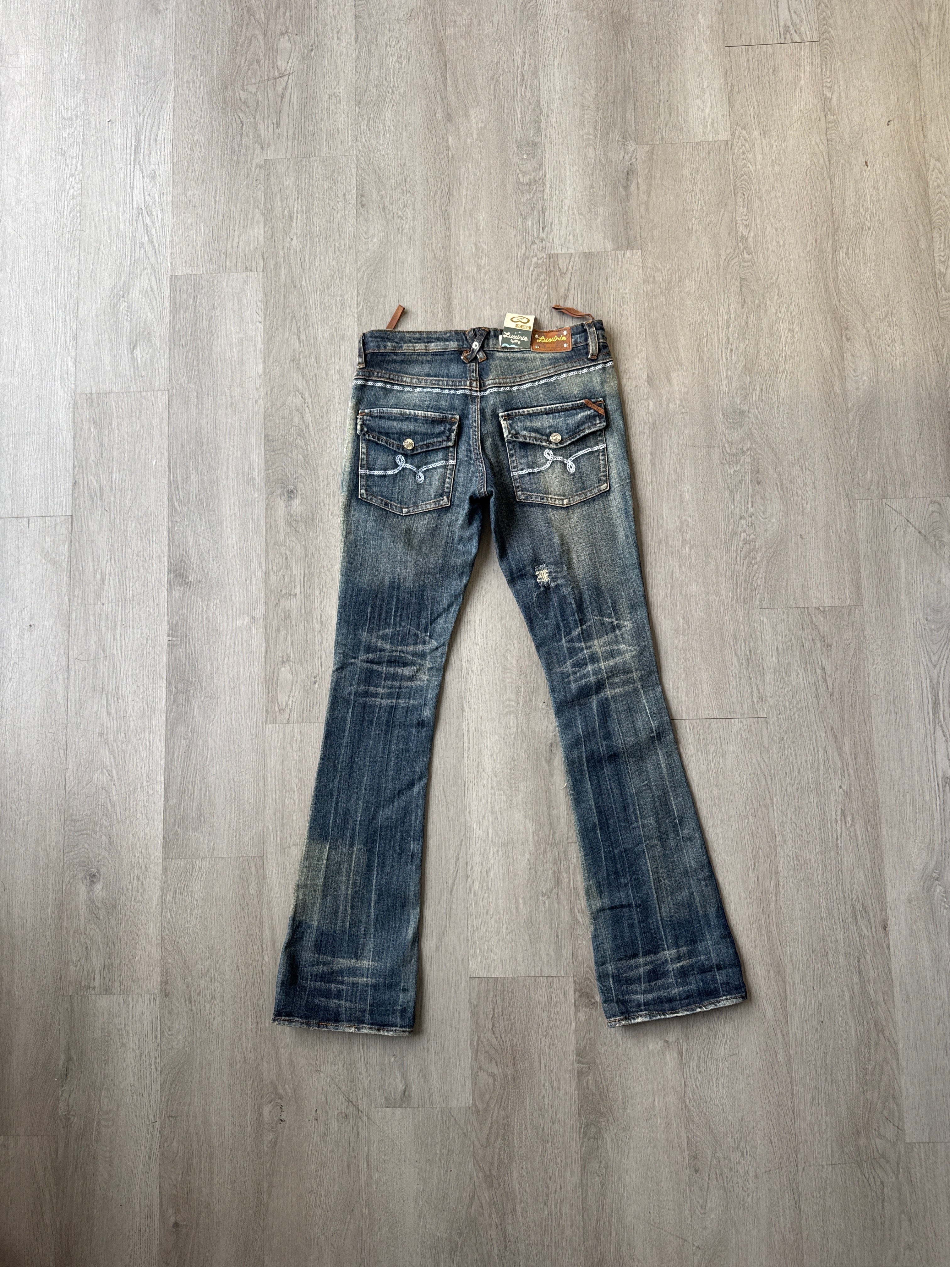 Vintage Y2K Women’s LRG Luxirie Ghost Rider Boot Cut Denim Jeans