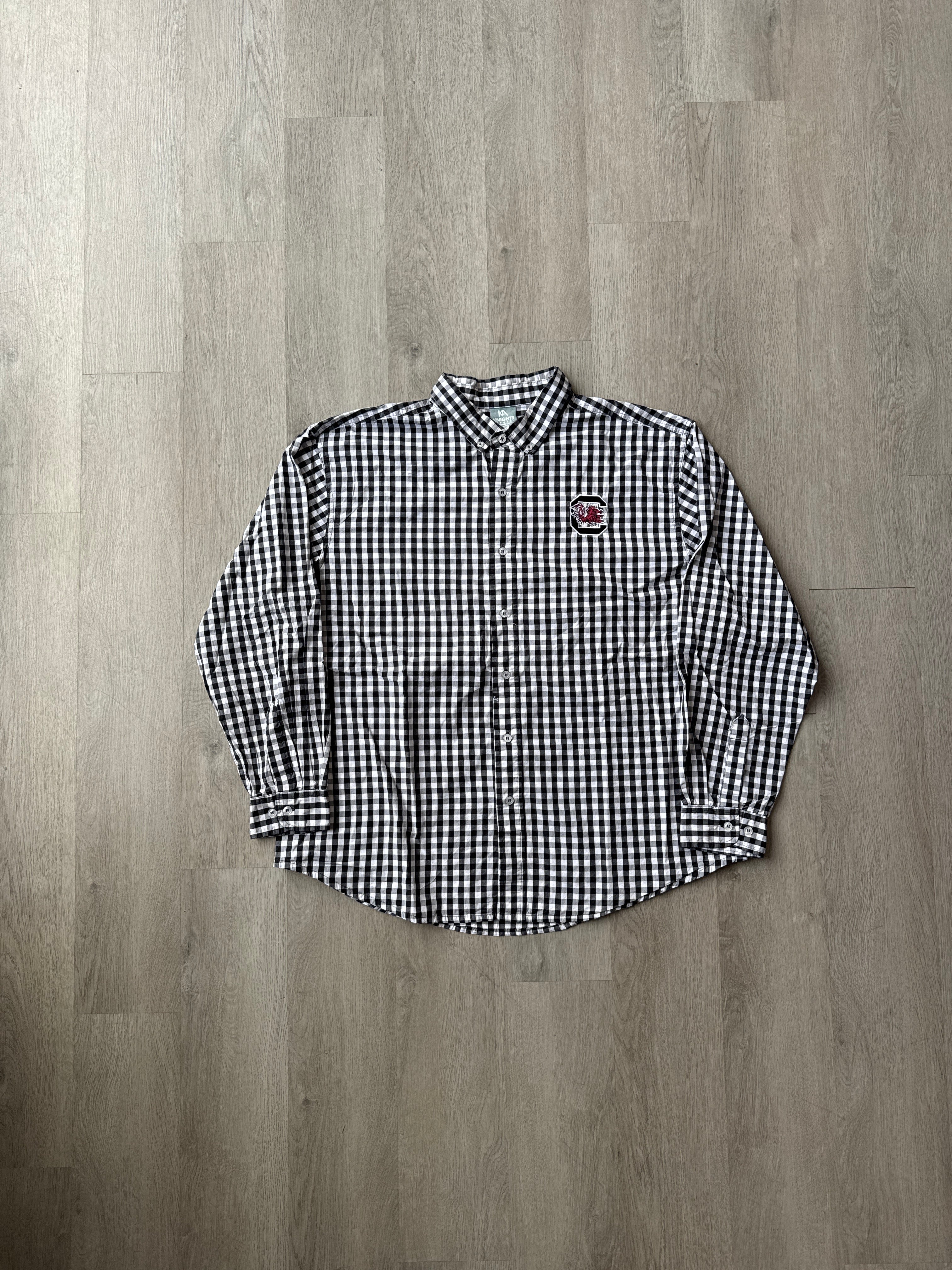 Knights Apparel Checkered University Of South Carolina Gamecocks Button Up Shirt