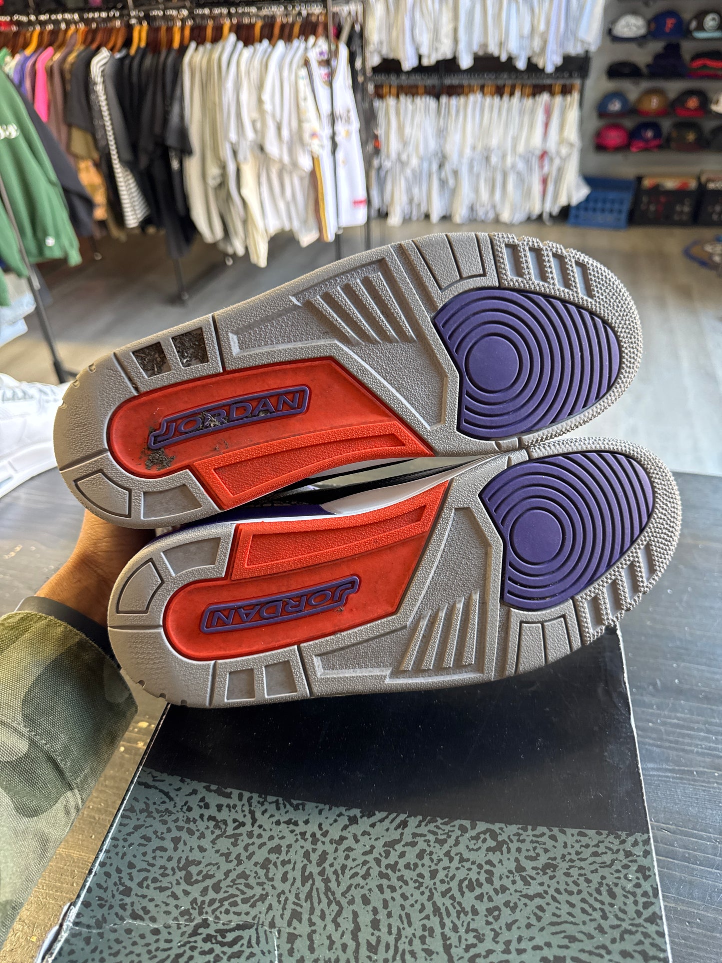 Pre-owned Jordan Retro 3 Black Court Purple