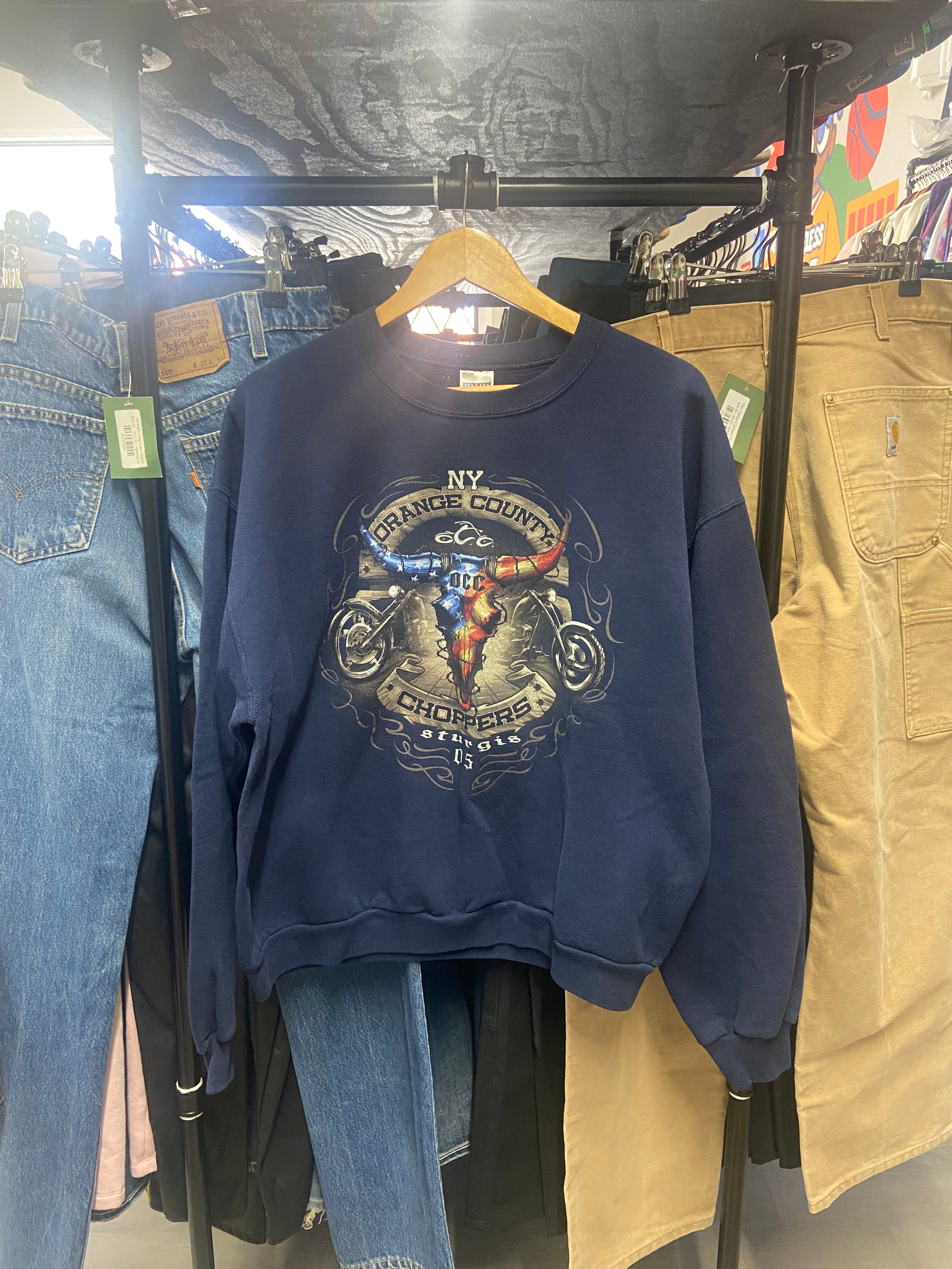 Navy New York Orange County Choppers Sweatshirt