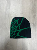 Black w/ Green #2 Y2K Style Spider Web Beanie