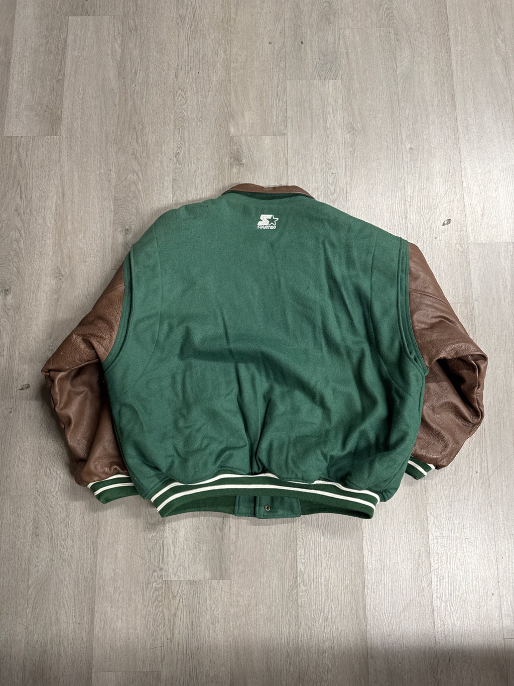 Vintage Starter New York Jets Leather Varsity Jacket