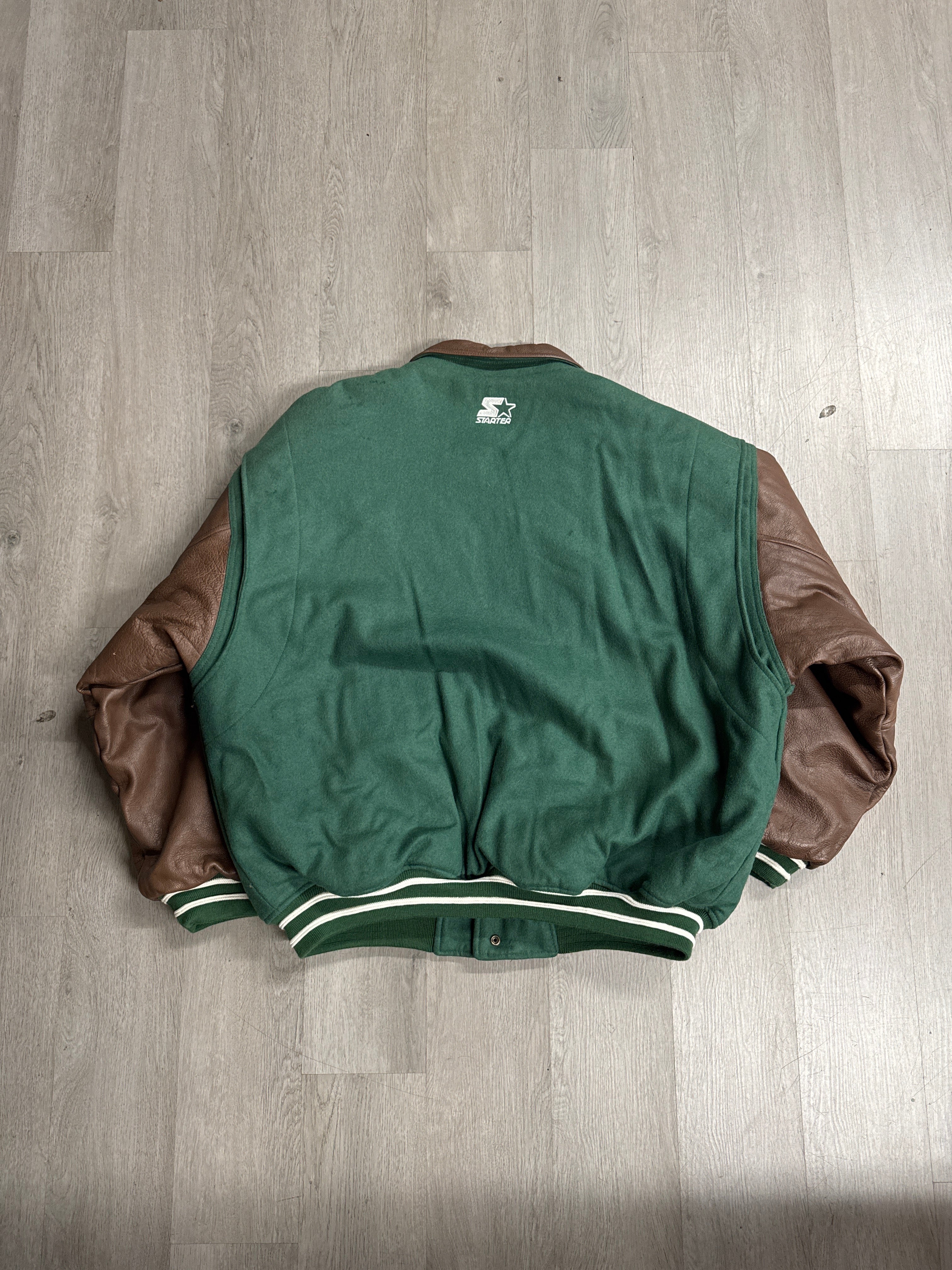 Vintage Starter New York Jets Leather Varsity Jacket