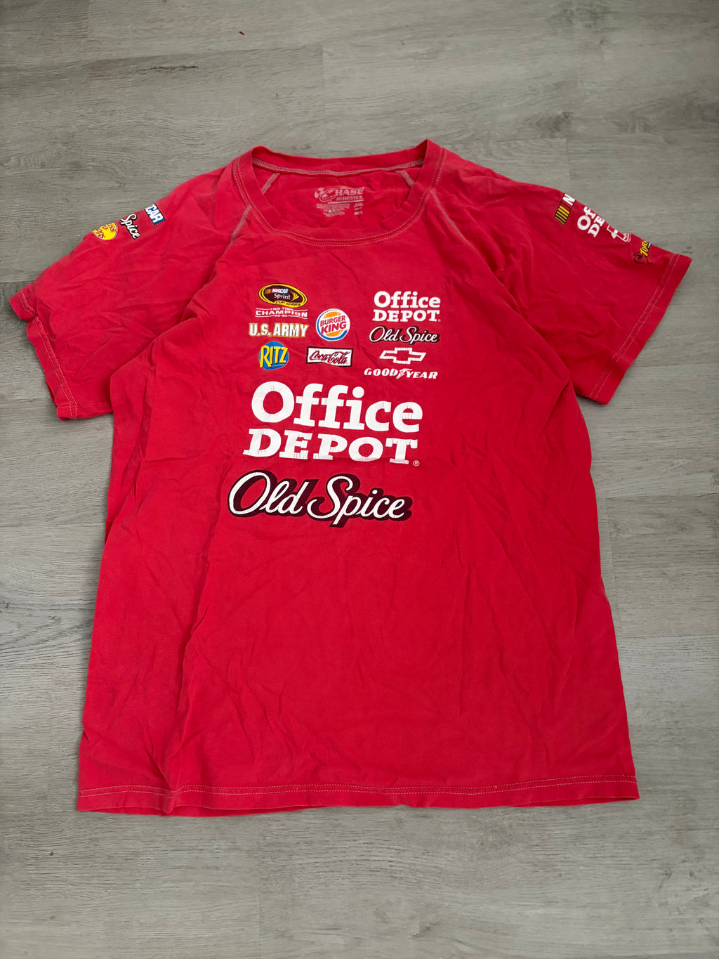 Vintage Chase Authentic Office Depot Old Spice Tony Stewart NASCAR Tee