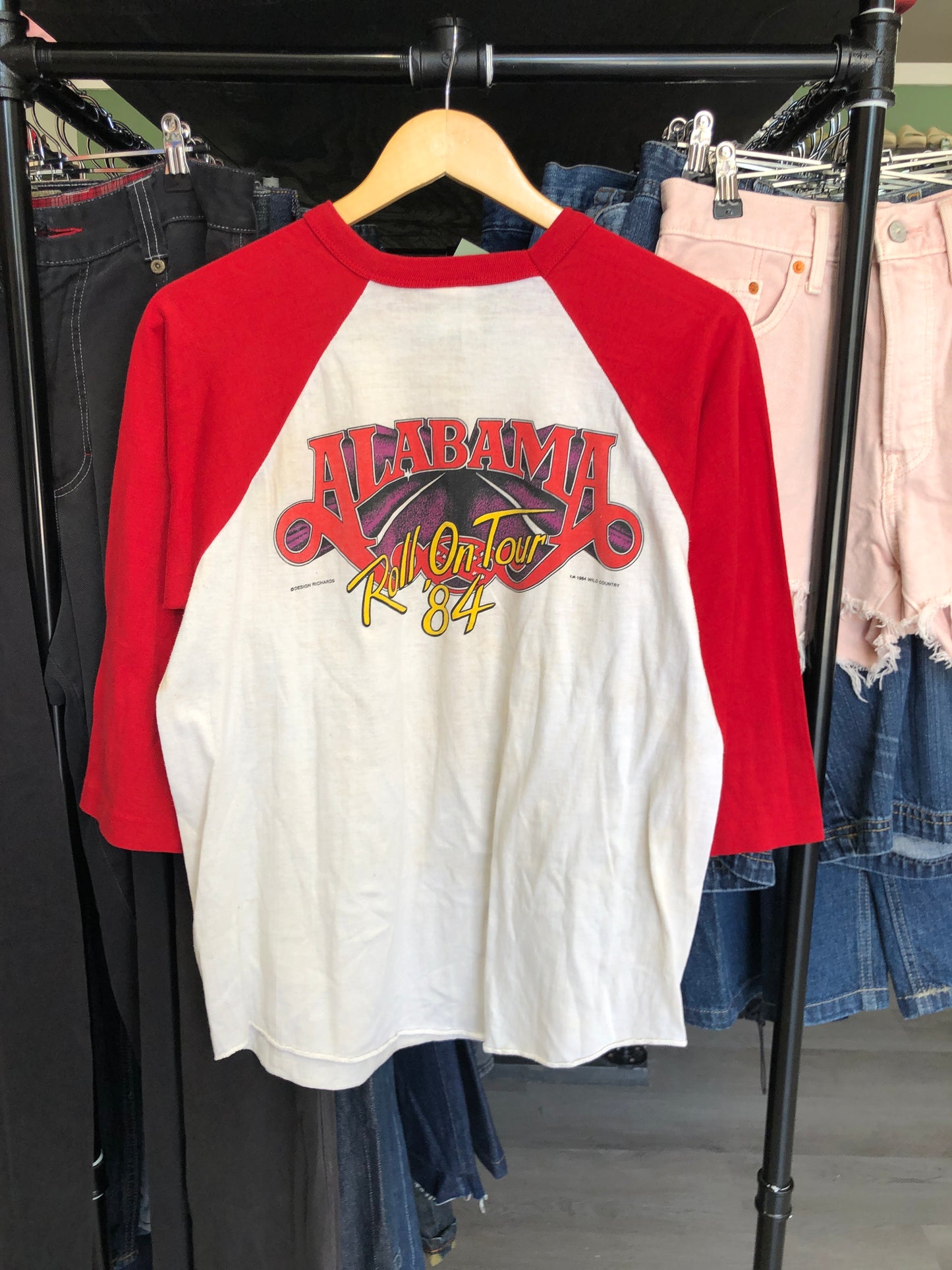 1984 Alabama Roll On Tour Raglan Tee