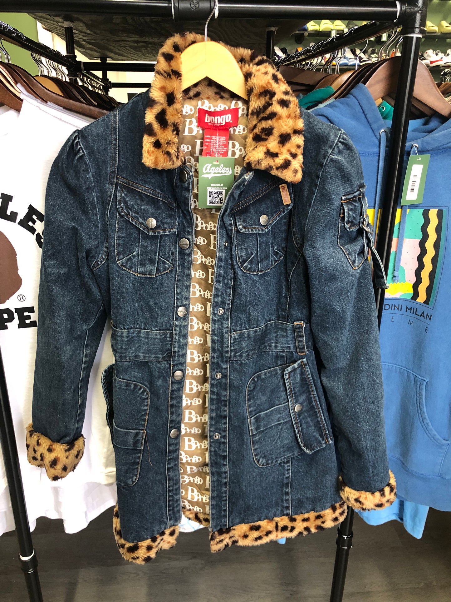 Women’s Vintage Bongo Leopard Jean Jacket