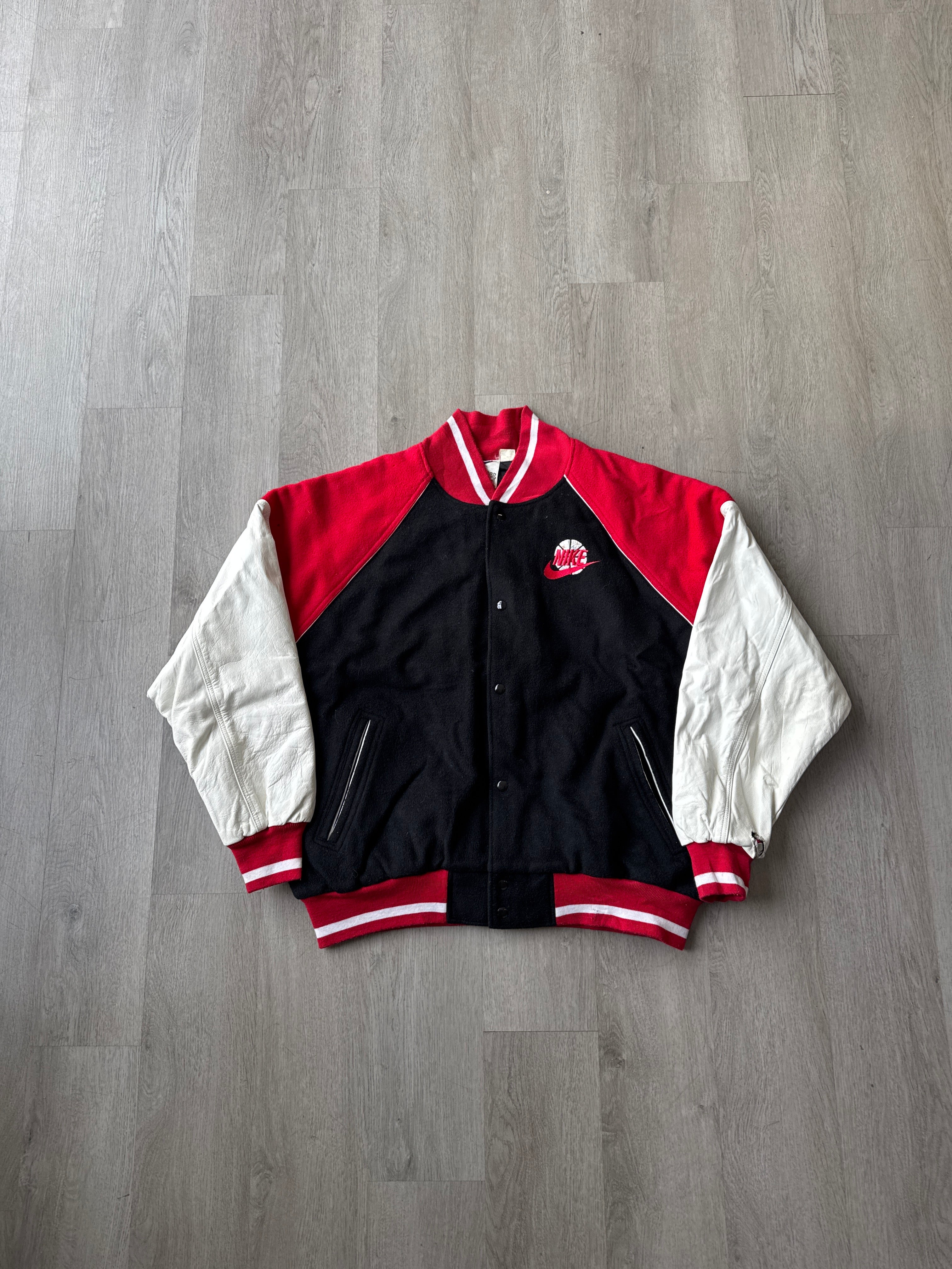 Vintage 90s Nike Force Basketball Snap Button Letterman Varsity
