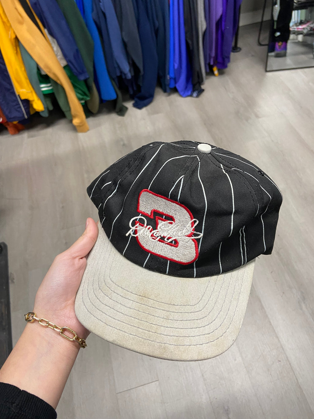 Vintage Dale Earnhardt Striped SnapBack Hat