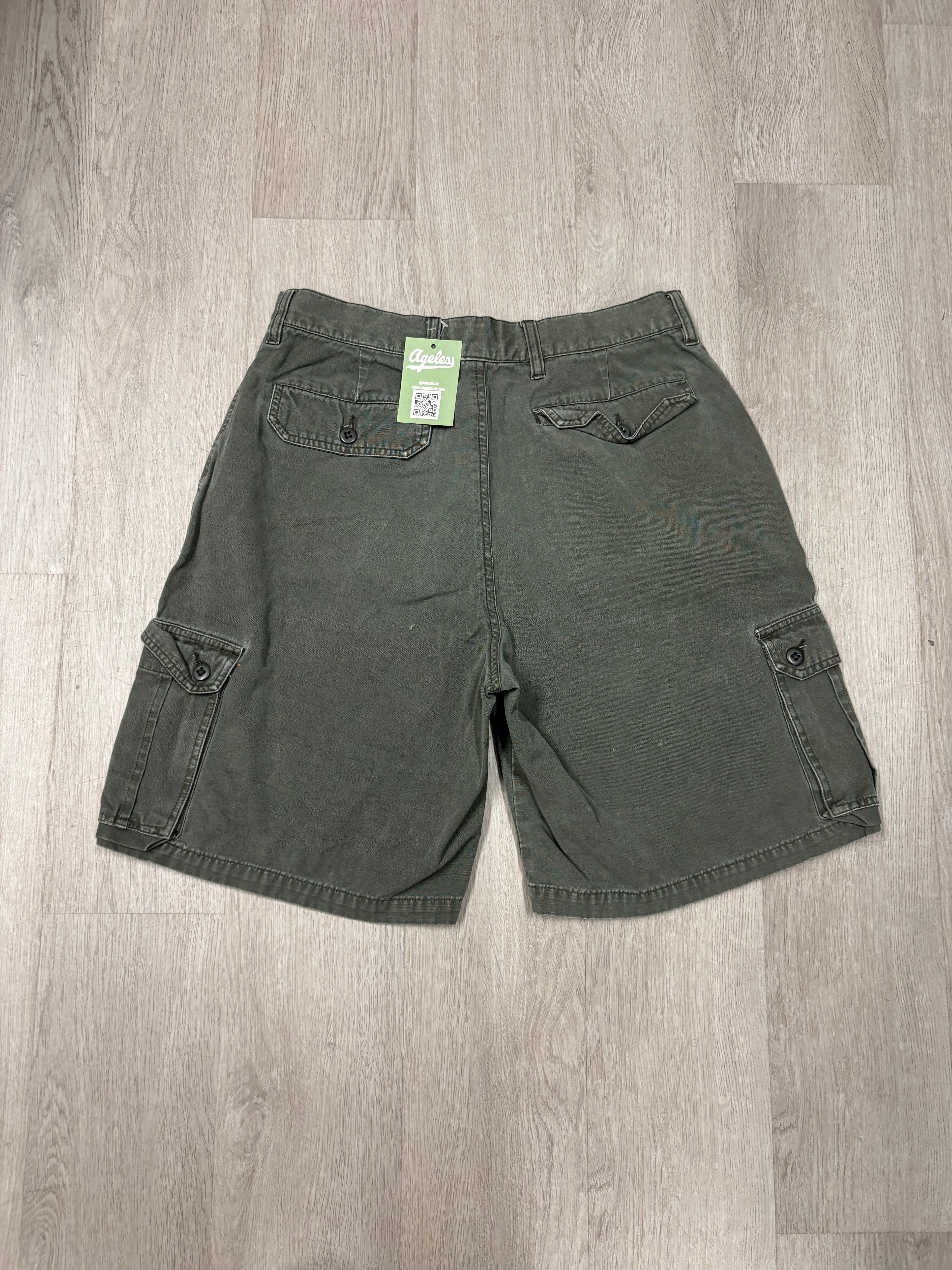 Vintage Military Green Cargo Shorts
