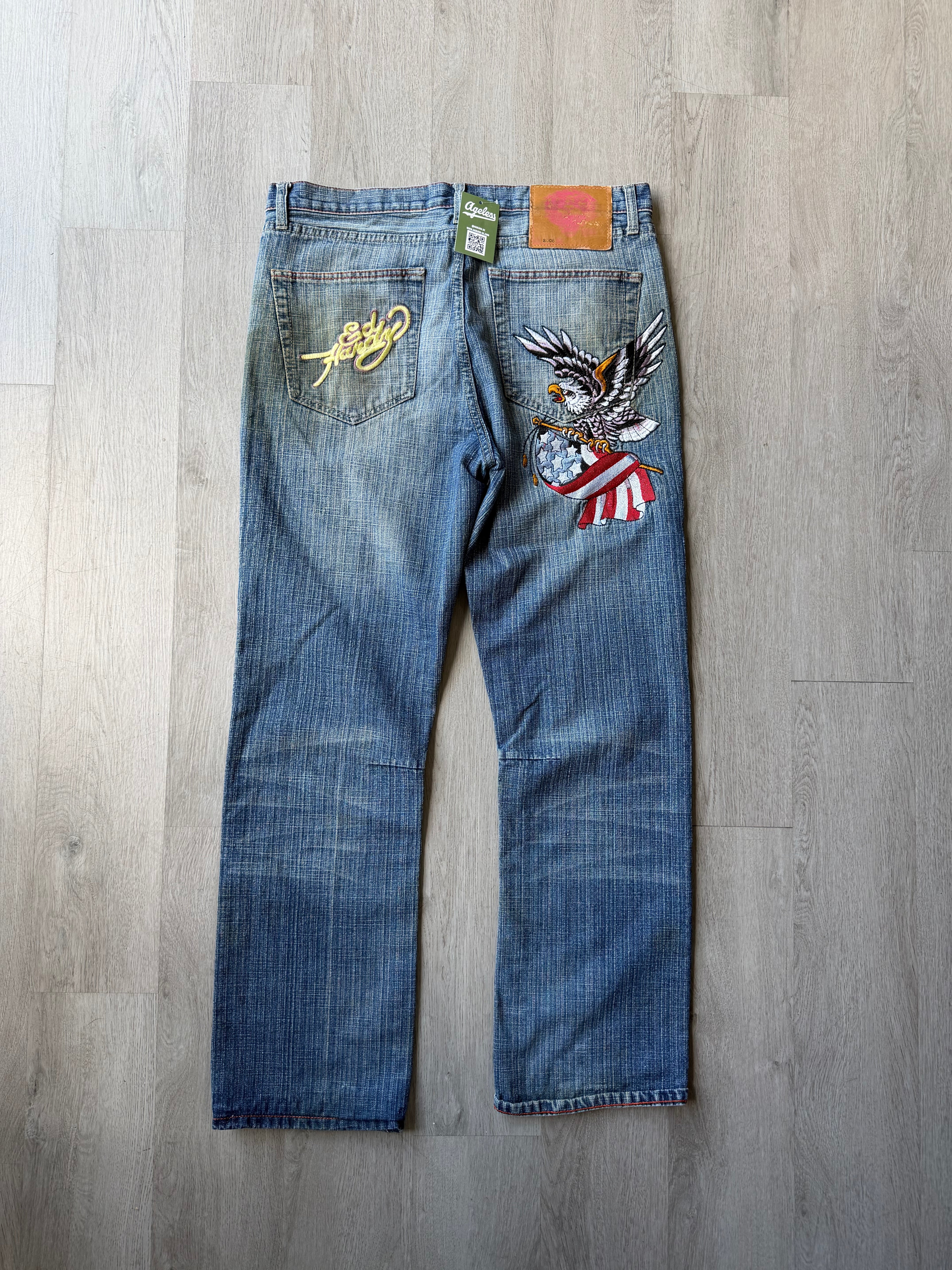 Vintage Ed Hardy Embroidered Jeans