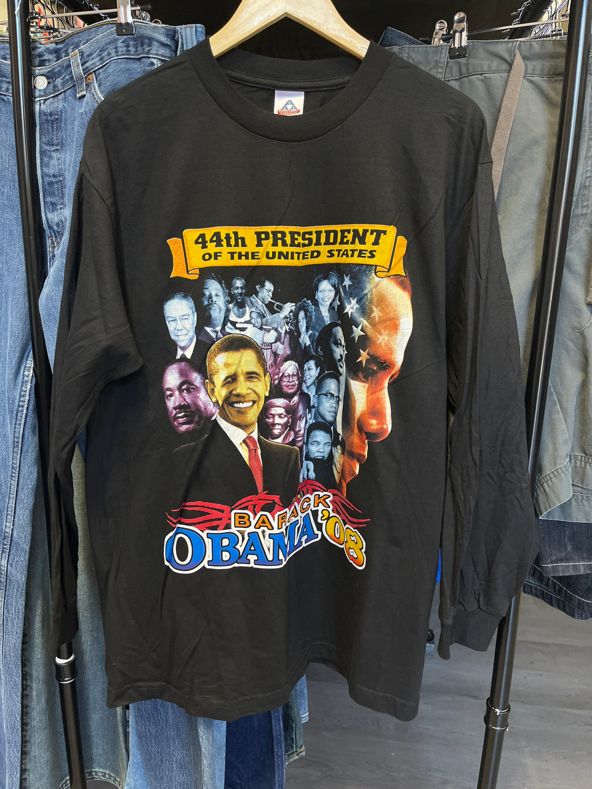 Barack Obama 44th President Longsleeve Black Tee