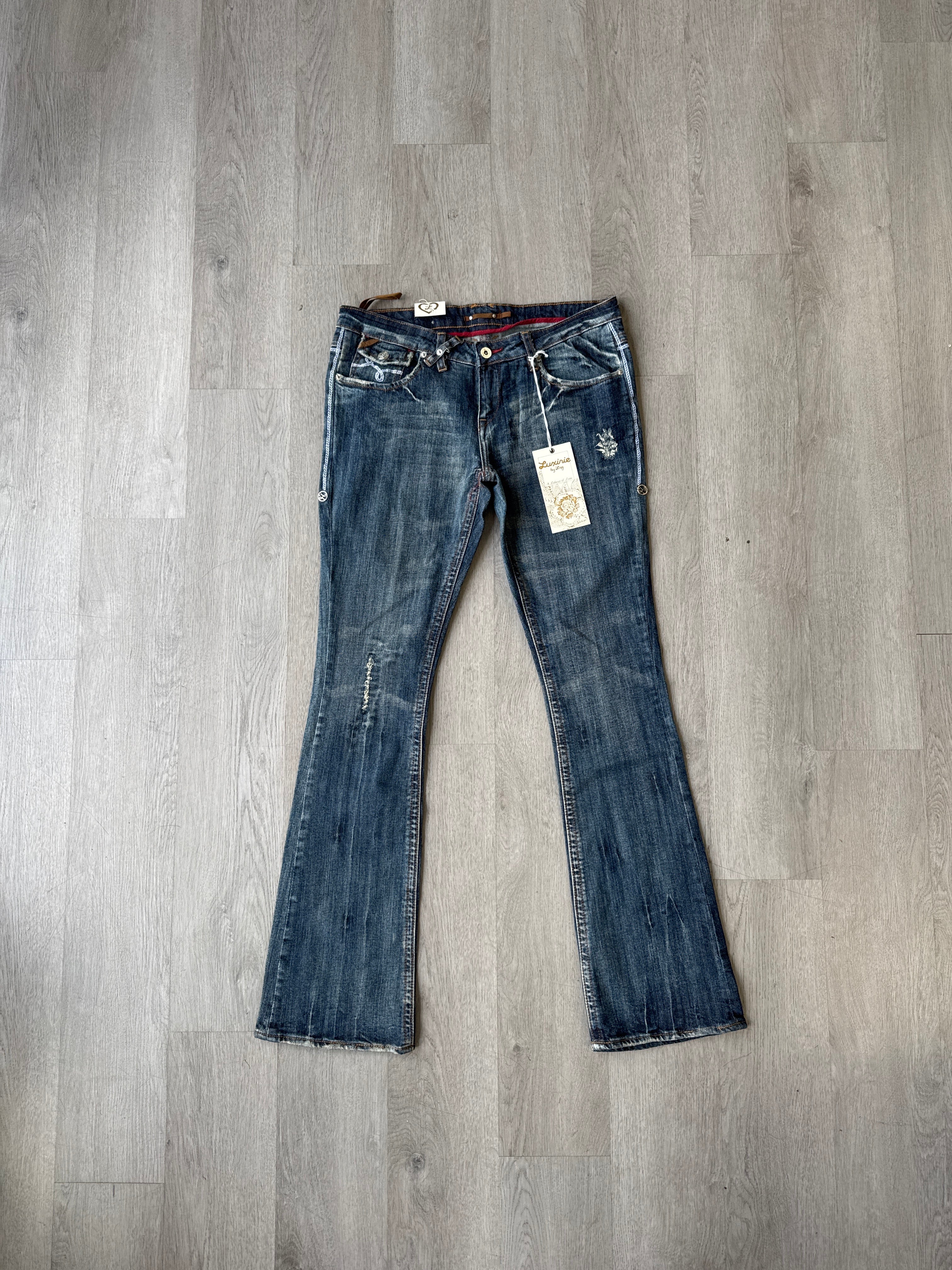 Vintage Y2K Women’s LRG Luxirie Ghost Rider Boot Cut Denim Jeans