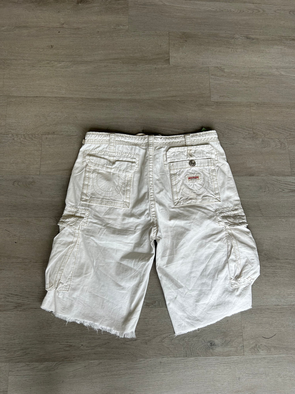 White True Religion Cutoff Shorts