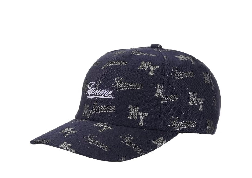 Supreme Navy Monogram 6 Panel NY SS26 Hat