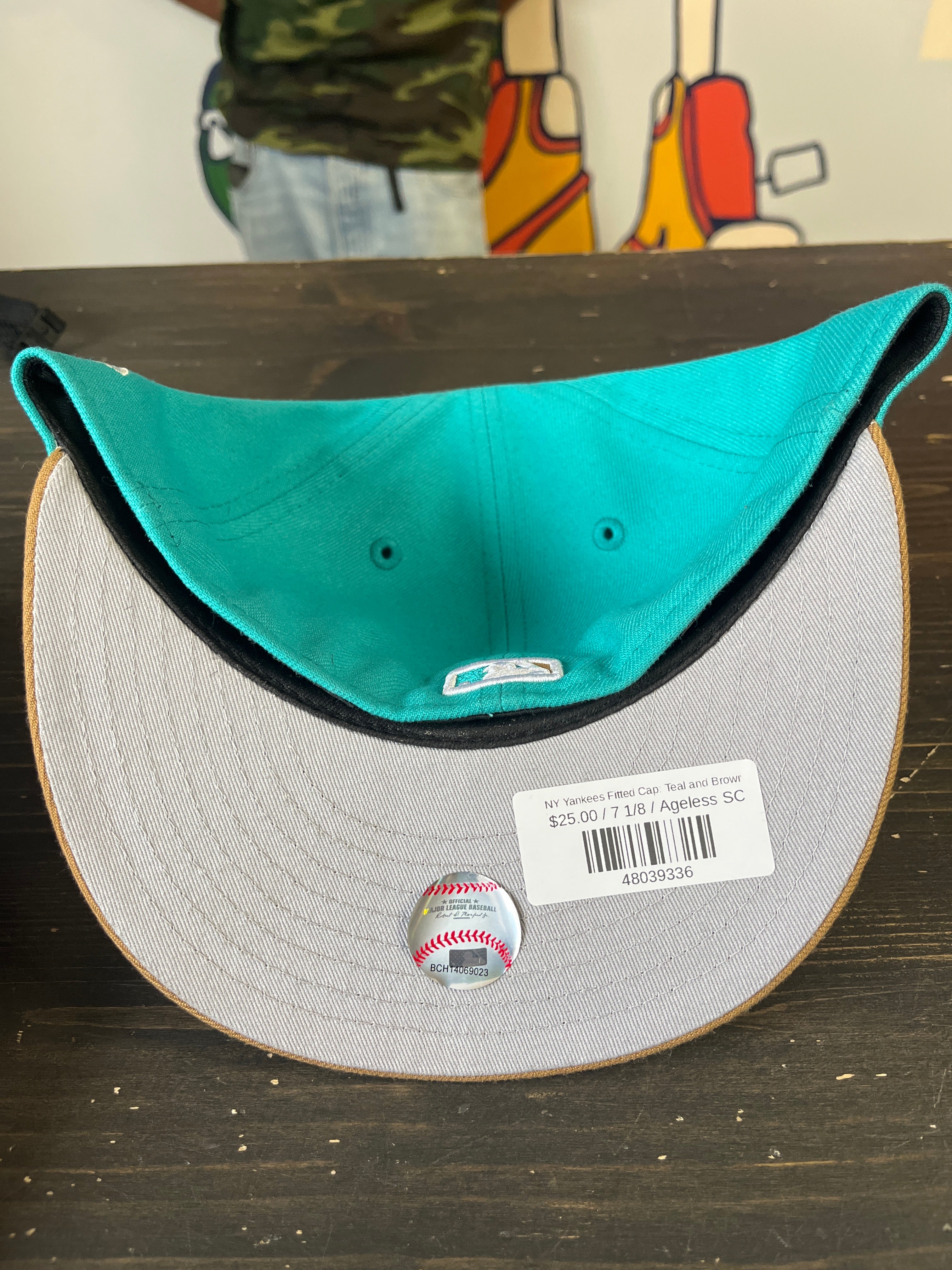 Teal and Brown New York Yankees Fitted Hat