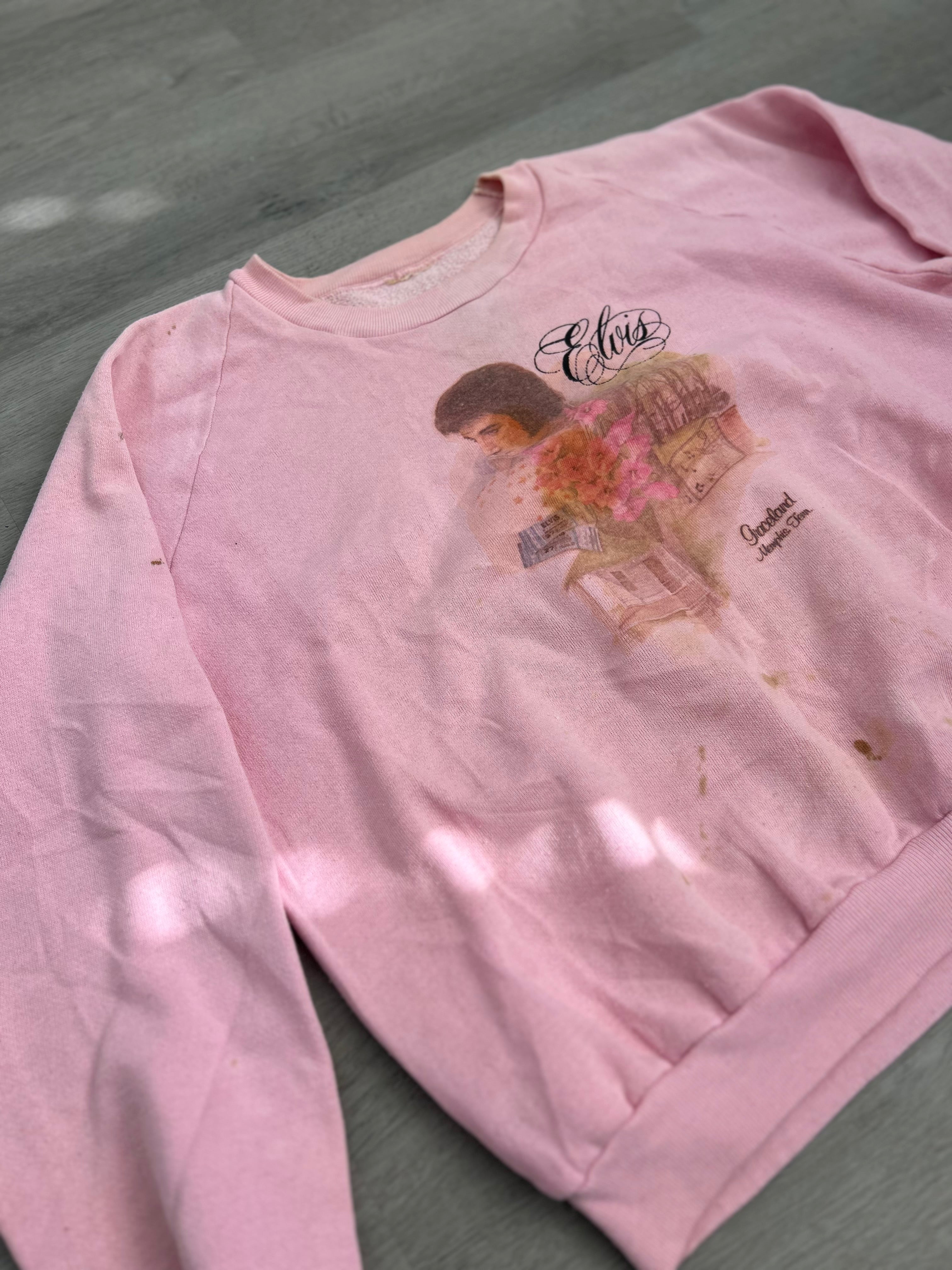 Vintage Pink Elvis Graceland Sweatshirt