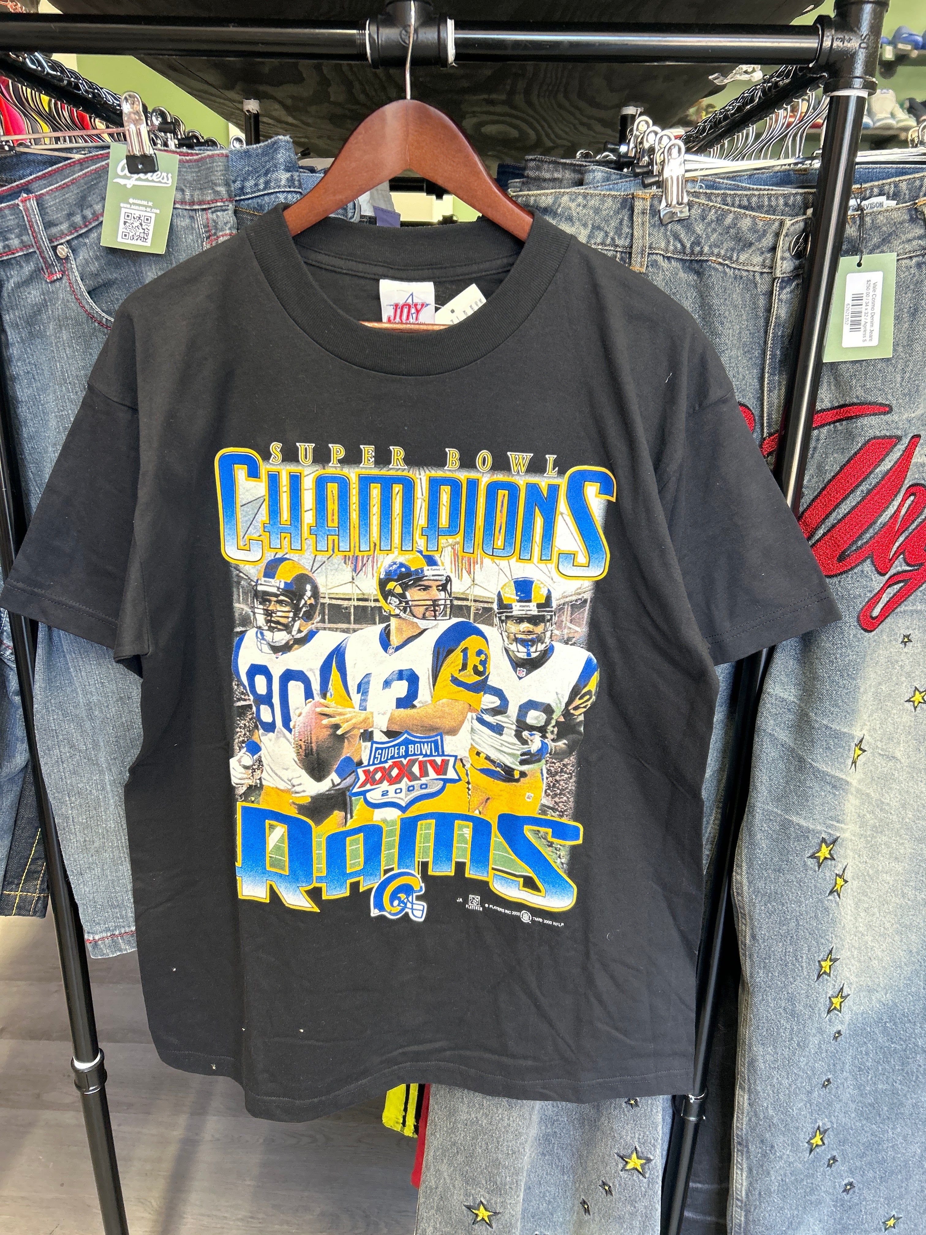 Black 2000 Super Bowl Champions St Louis Rams Tee