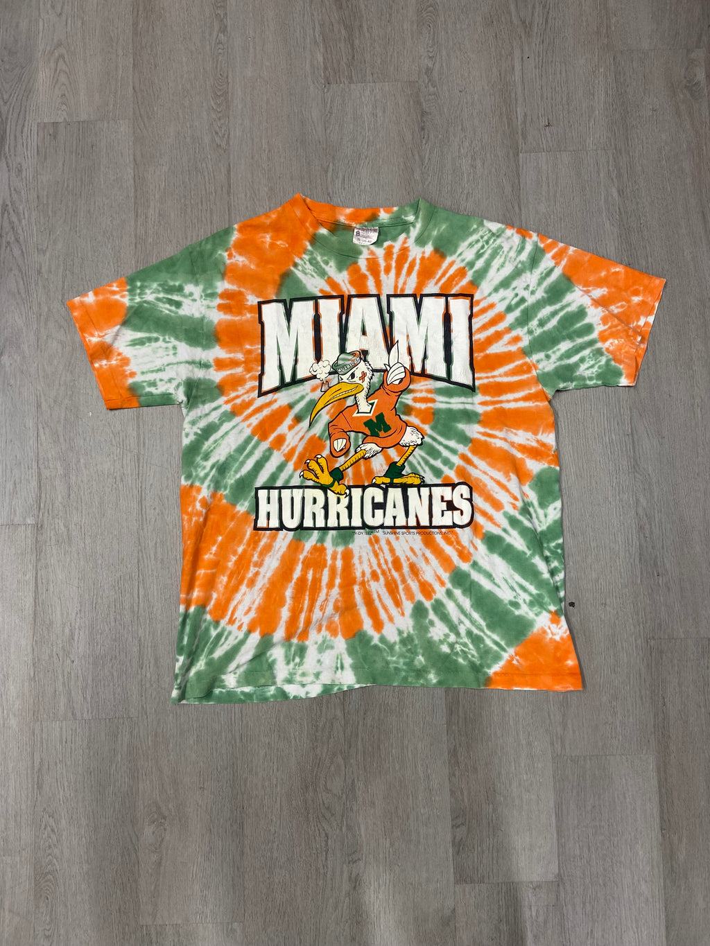 Vintage Tie-Dye Miami Hurricanes Mascot Tee