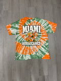 Vintage Tie-Dye Miami Hurricanes Mascot Tee