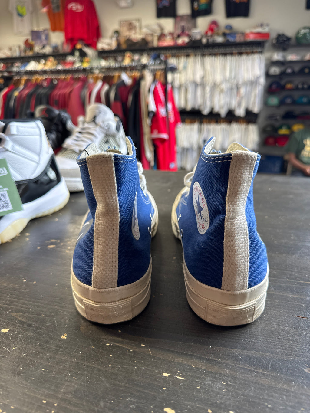 Pre Owned Comme des Garcons Blue Hi Top Converse